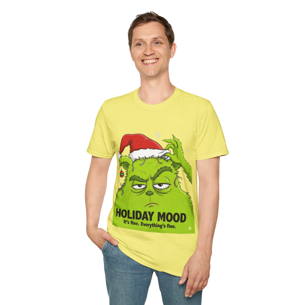 Grinch Holiday Mood T-shirt | Sarcastic Grinch Christmas Tee