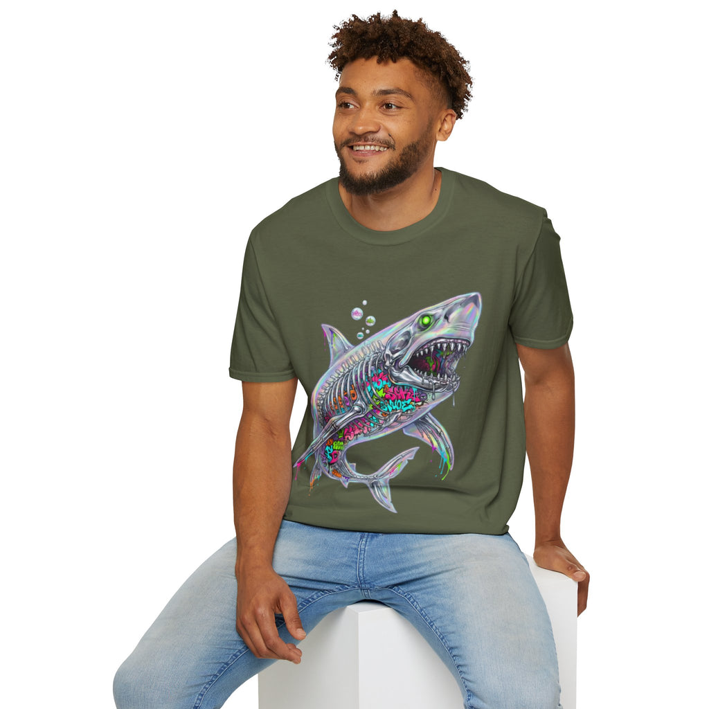Iridescent Shark Streetwear T-Shirt - Urban Style