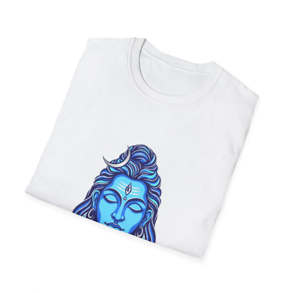Mahadev Face on Water T-Shirt - Blue Divine Magic