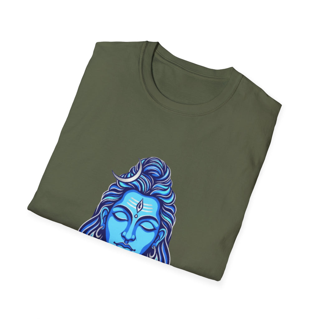 Mahadev Face on Water T-Shirt - Blue Divine Magic