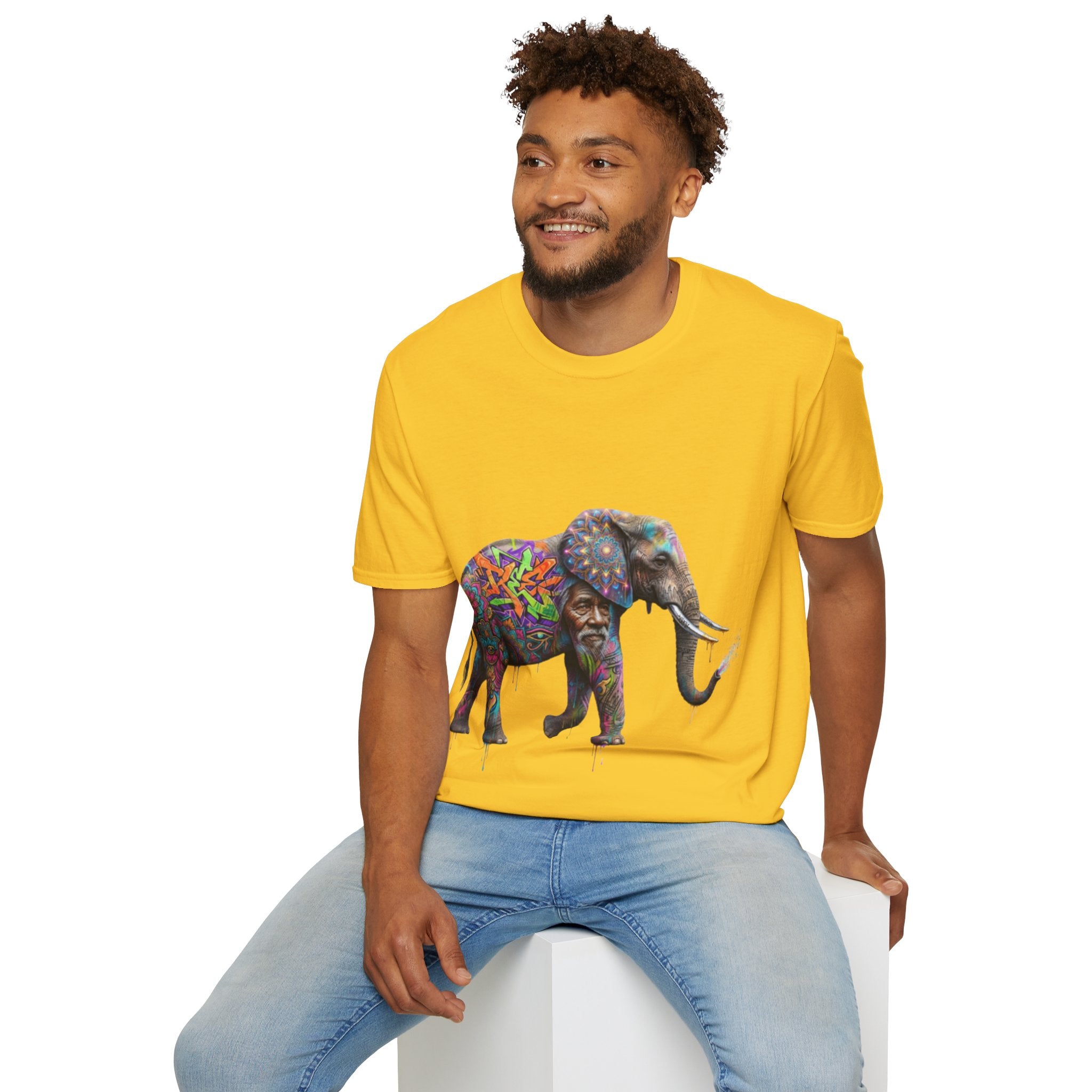 Vibrant Urban Elephant Streetwear Tee - Unisex