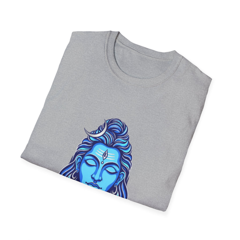 Mahadev Face on Water T-Shirt - Blue Divine Magic