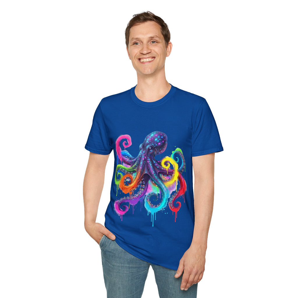 Vibrant Octopus Drip Tee - Urban Streetwear Trend
