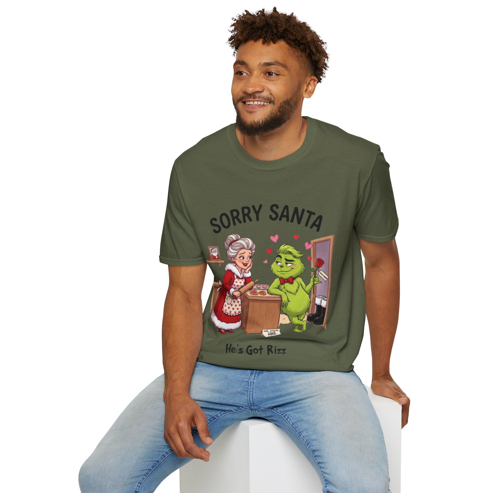 Grinch Rizz T-shirt | Funny Mrs. Claus Christmas Tee