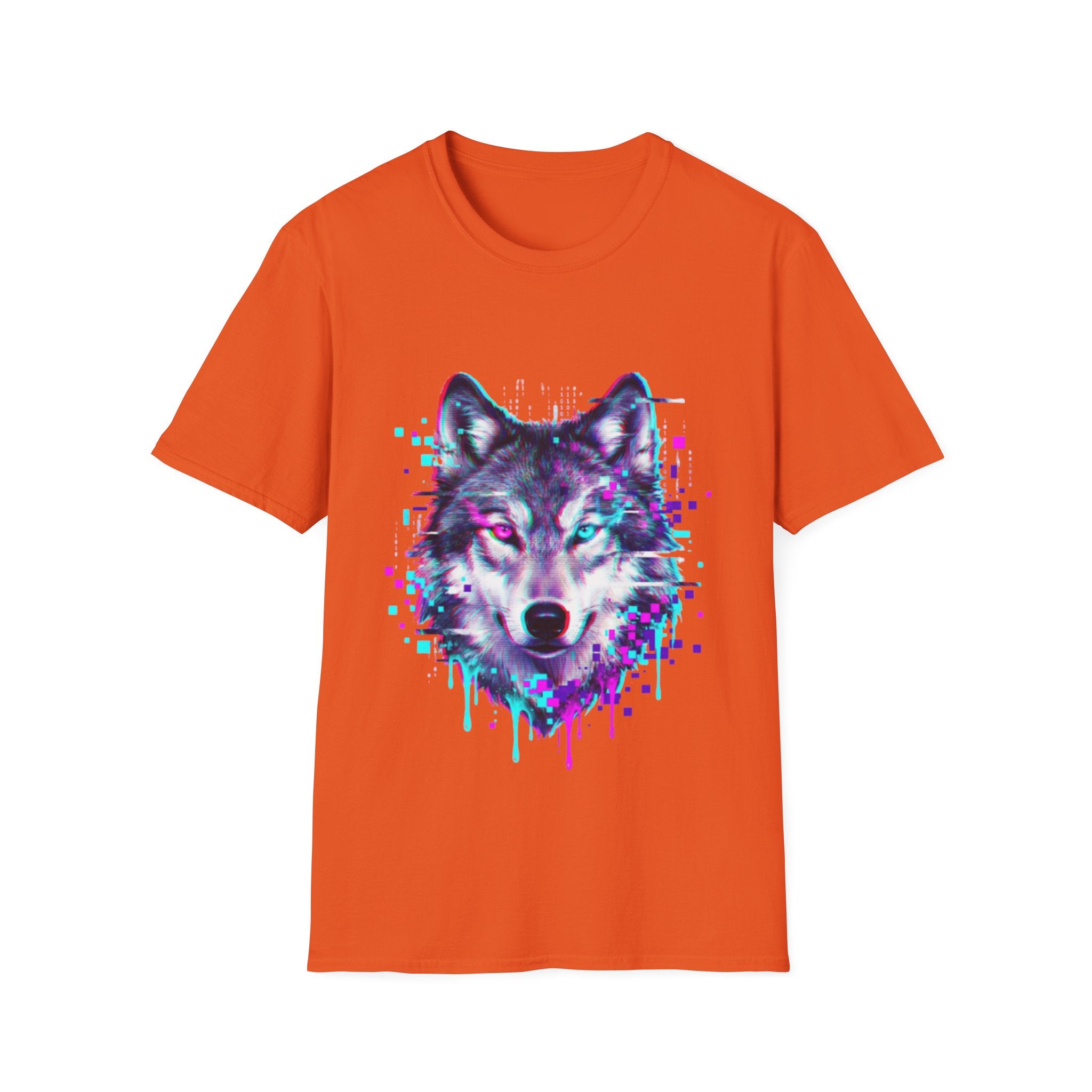 Urban Glitch Wolf Tee - Trendy Streetwear Vibes