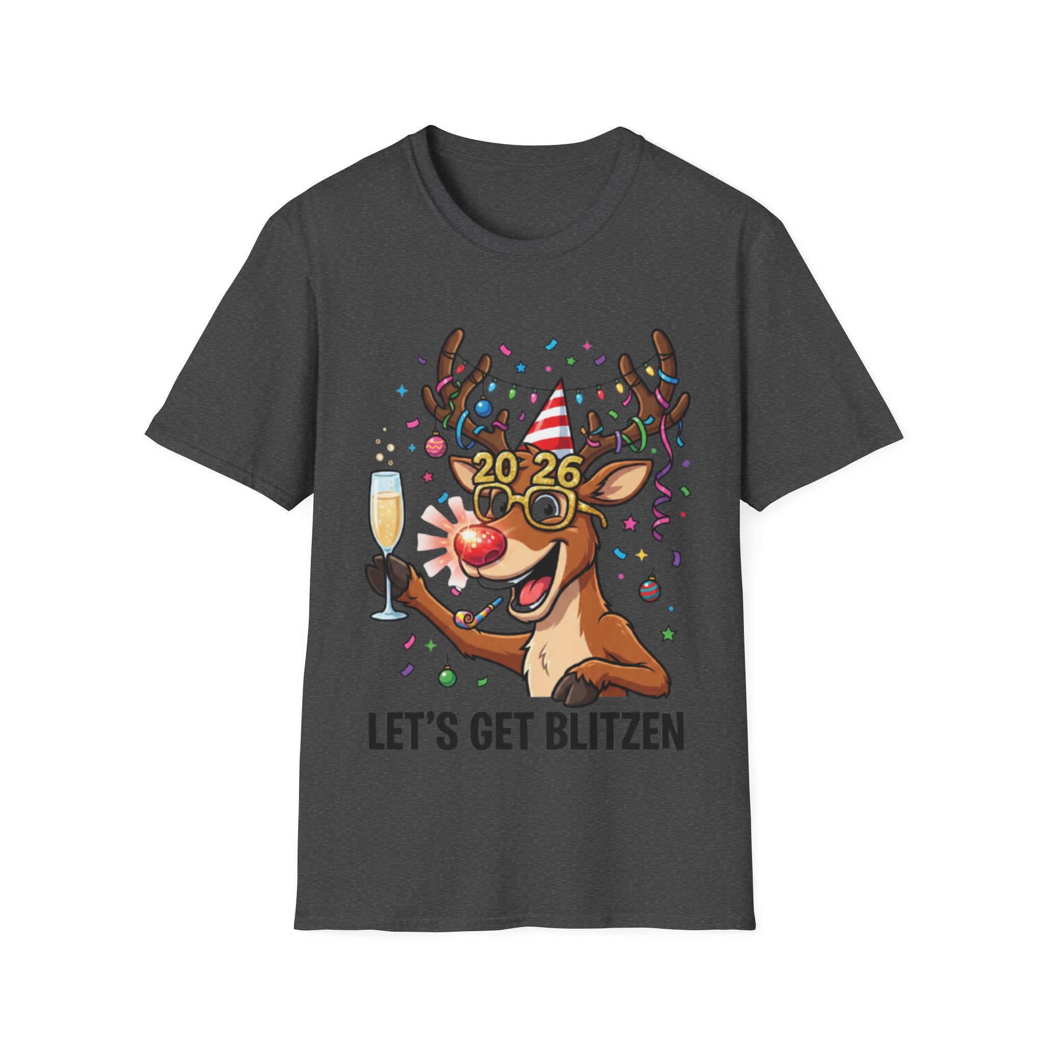 Trendy 2026 Reindeer Party Tee for Urban Style