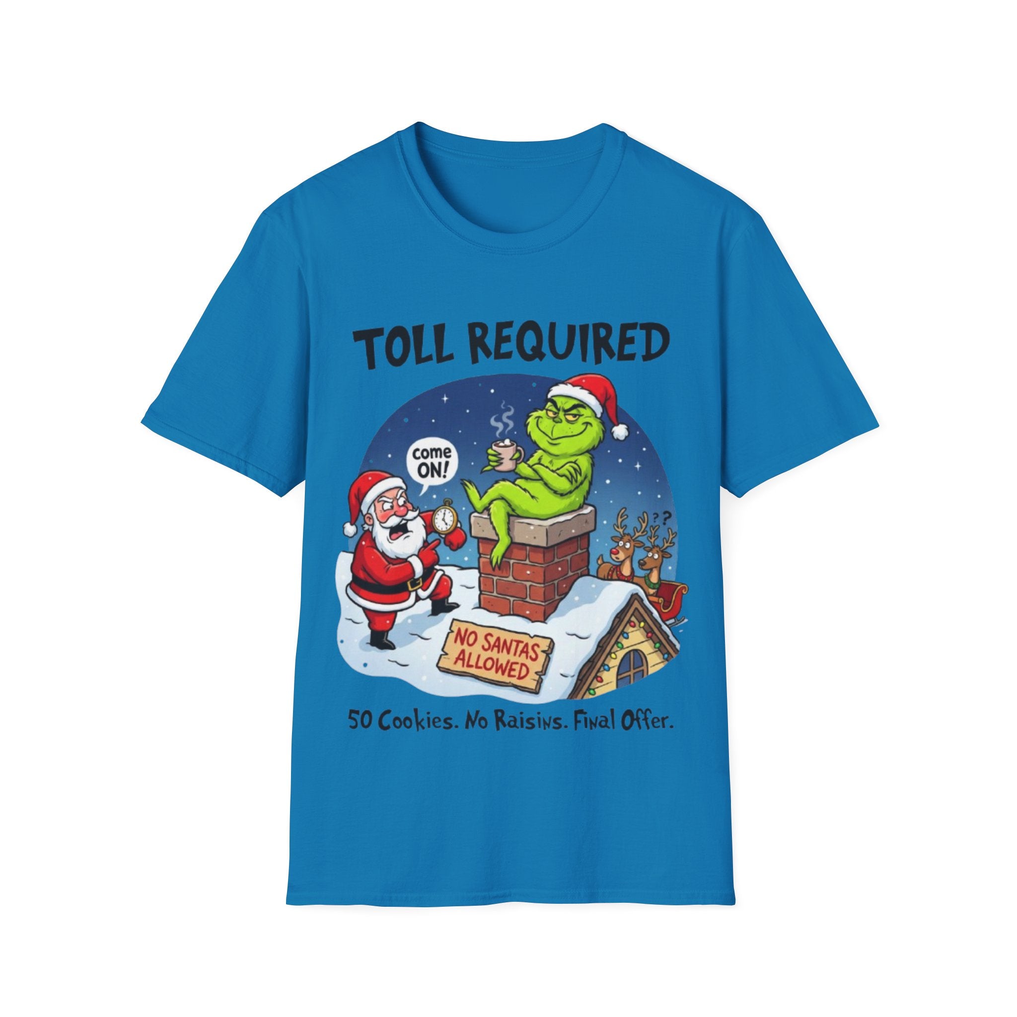 Santa Blocked by Grinch Tee | Funny Grinch Christmas T-shirt