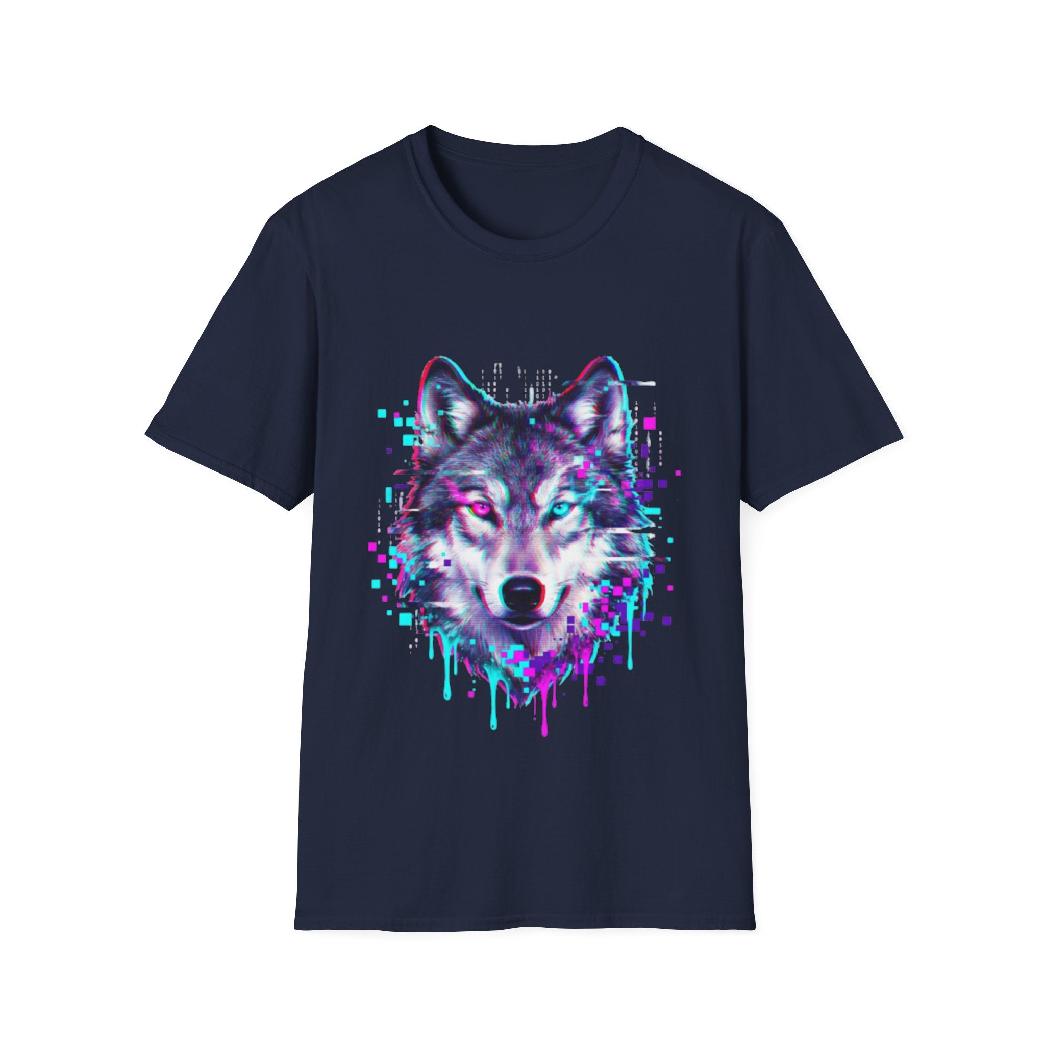 Urban Glitch Wolf Tee - Trendy Streetwear Vibes