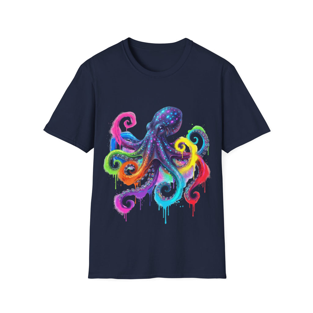 Vibrant Octopus Drip Tee - Urban Streetwear Trend