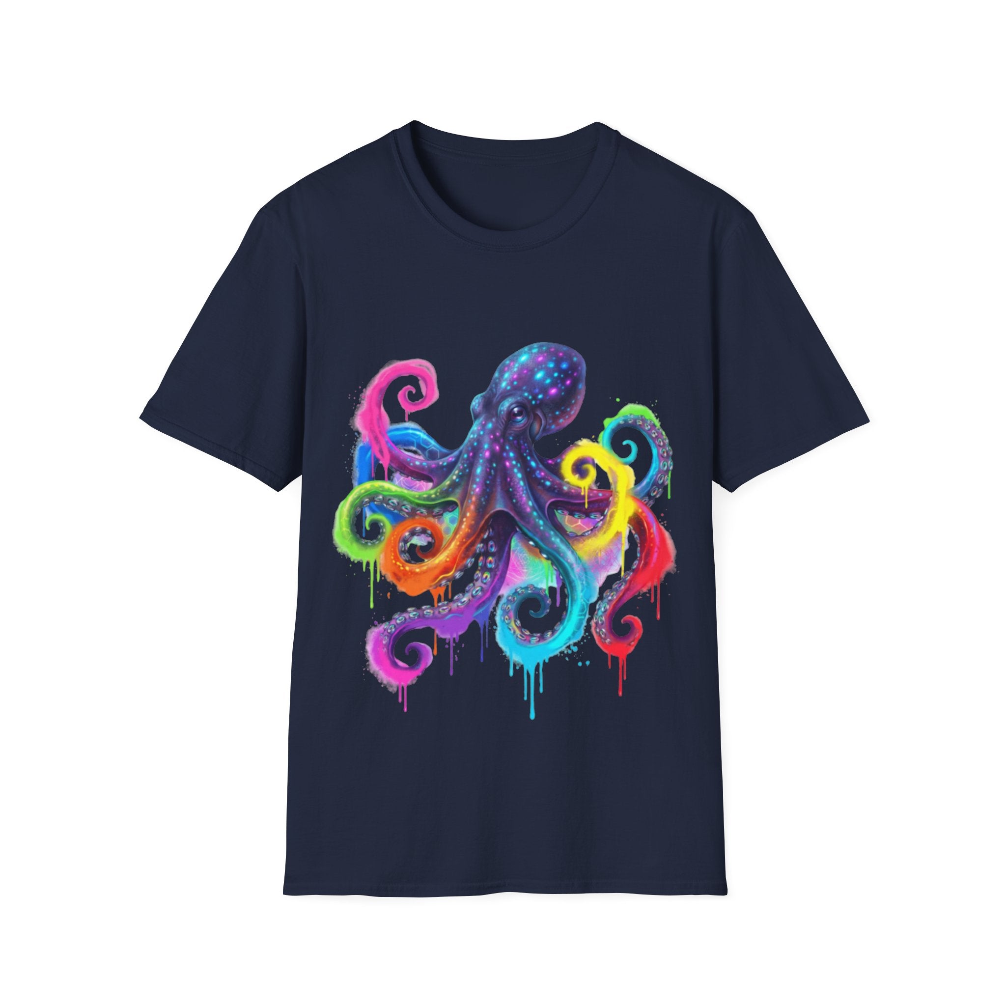 Vibrant Octopus Drip Tee - Urban Streetwear Trend
