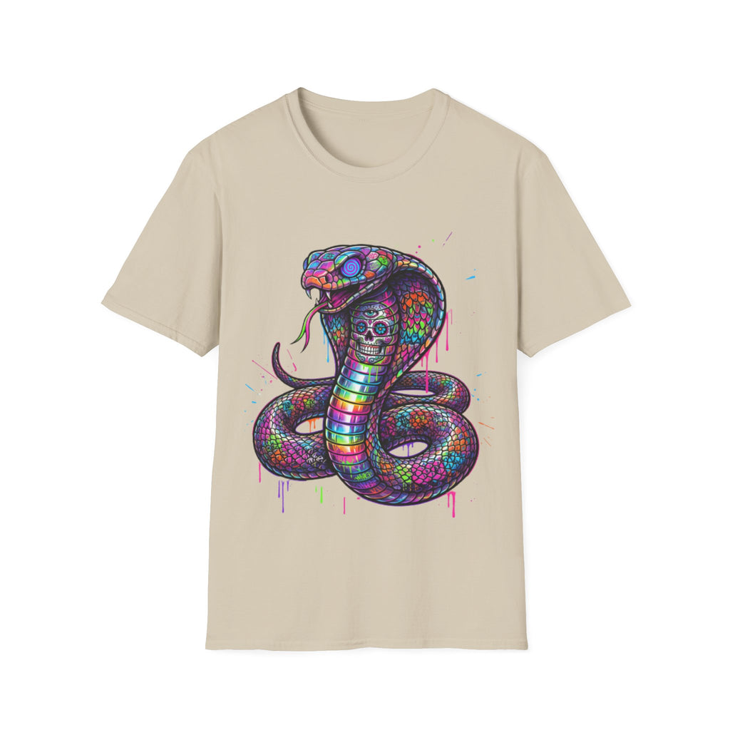 Vibrant Urban Snake Skull T-Shirt - Trendy Streetwear