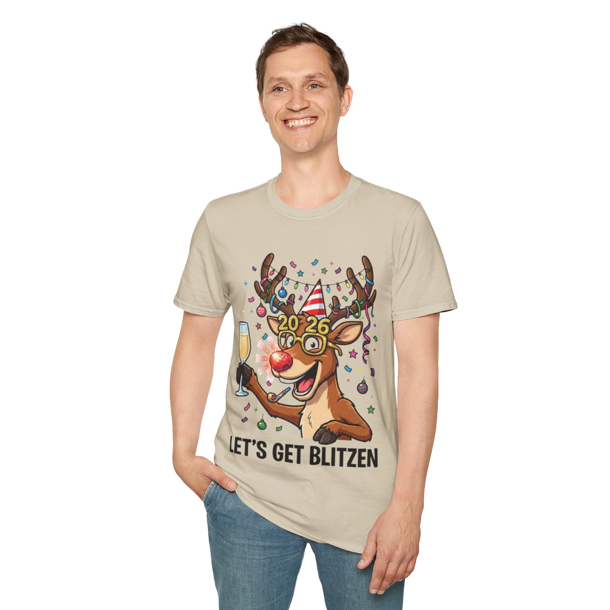 Party Reindeer 2026 T-shirt | Funny New Year Graphic Tee