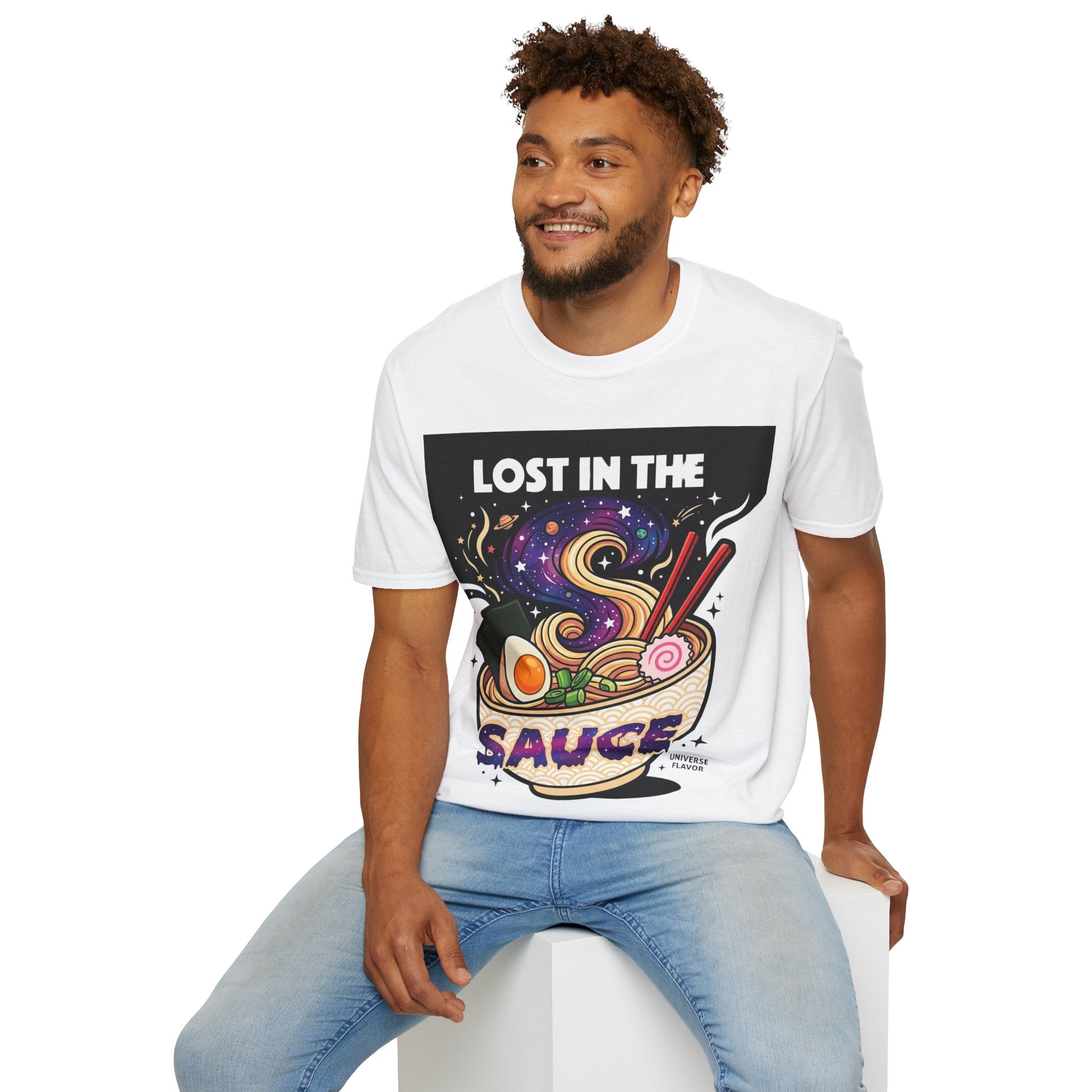 Lost in the Sauce Ramen Graphic Tee | Cosmic Noodle Bowl Streetwear Shirt