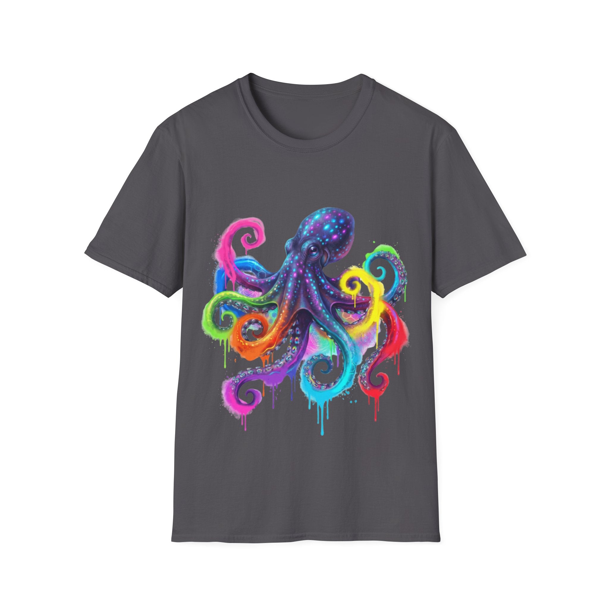 Vibrant Octopus Drip Tee - Urban Streetwear Trend