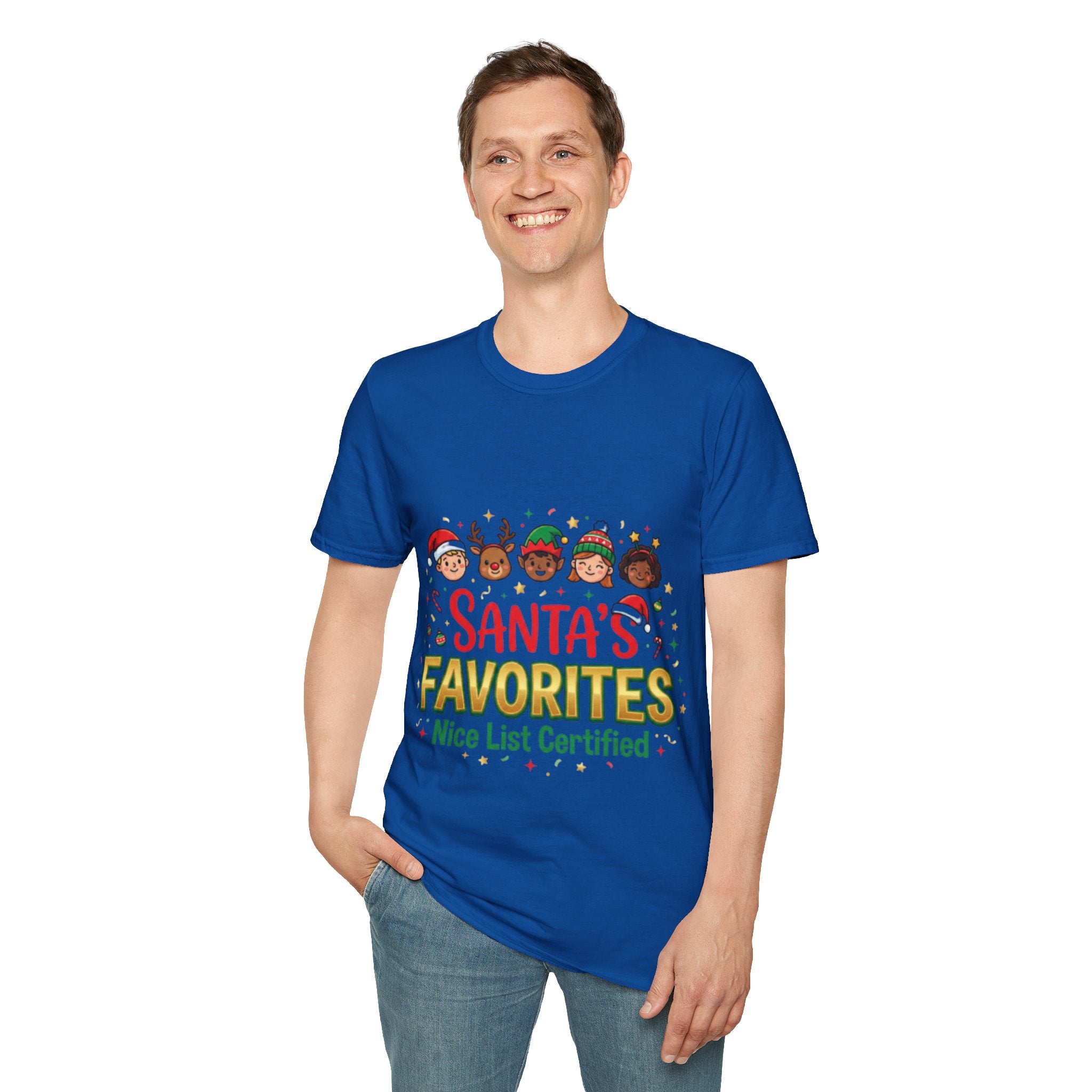 Santa's Favorites Crew T-shirt | Cute Matching Christmas Tee