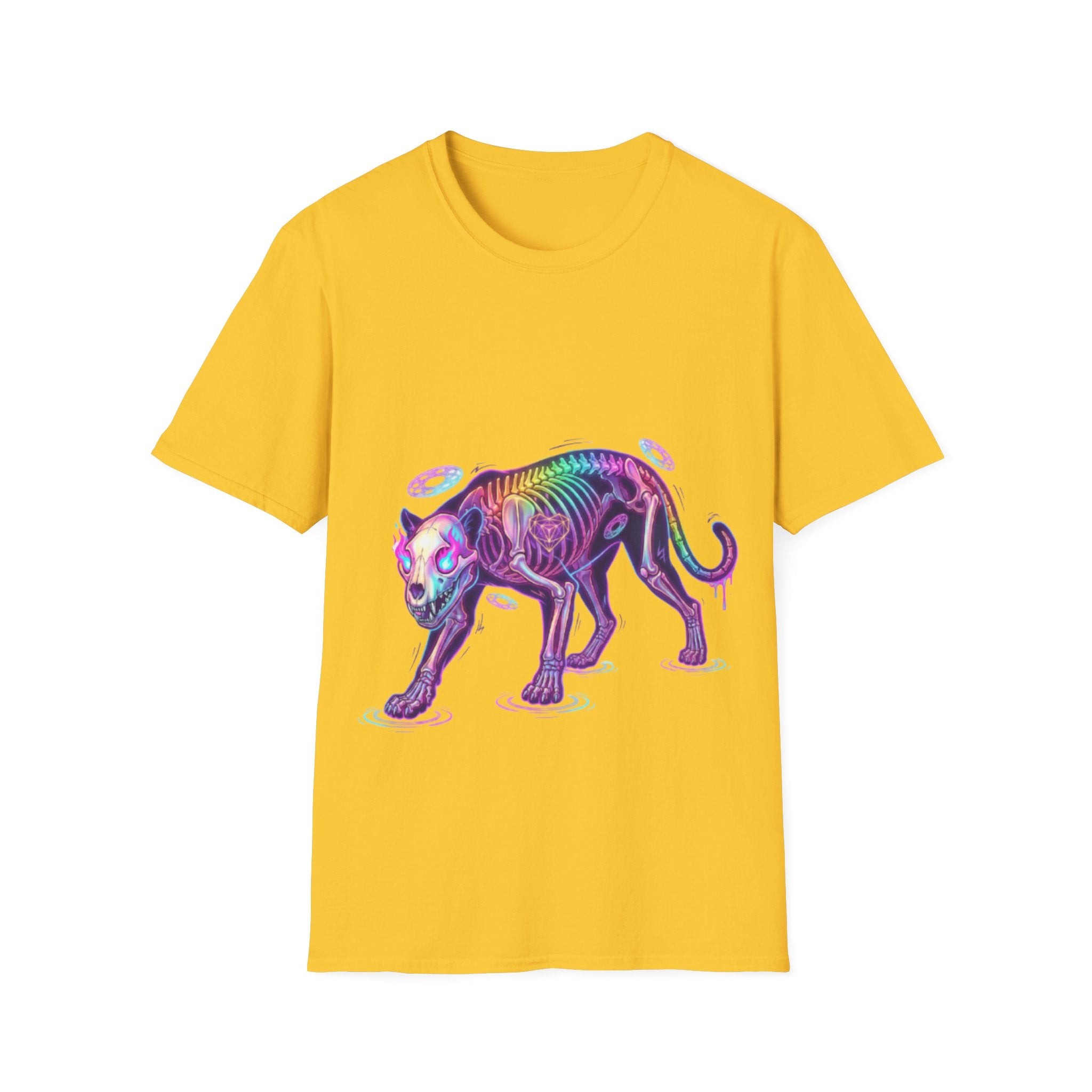 Neon Skeleton Panther Tee - Trendy Urban Streetwear