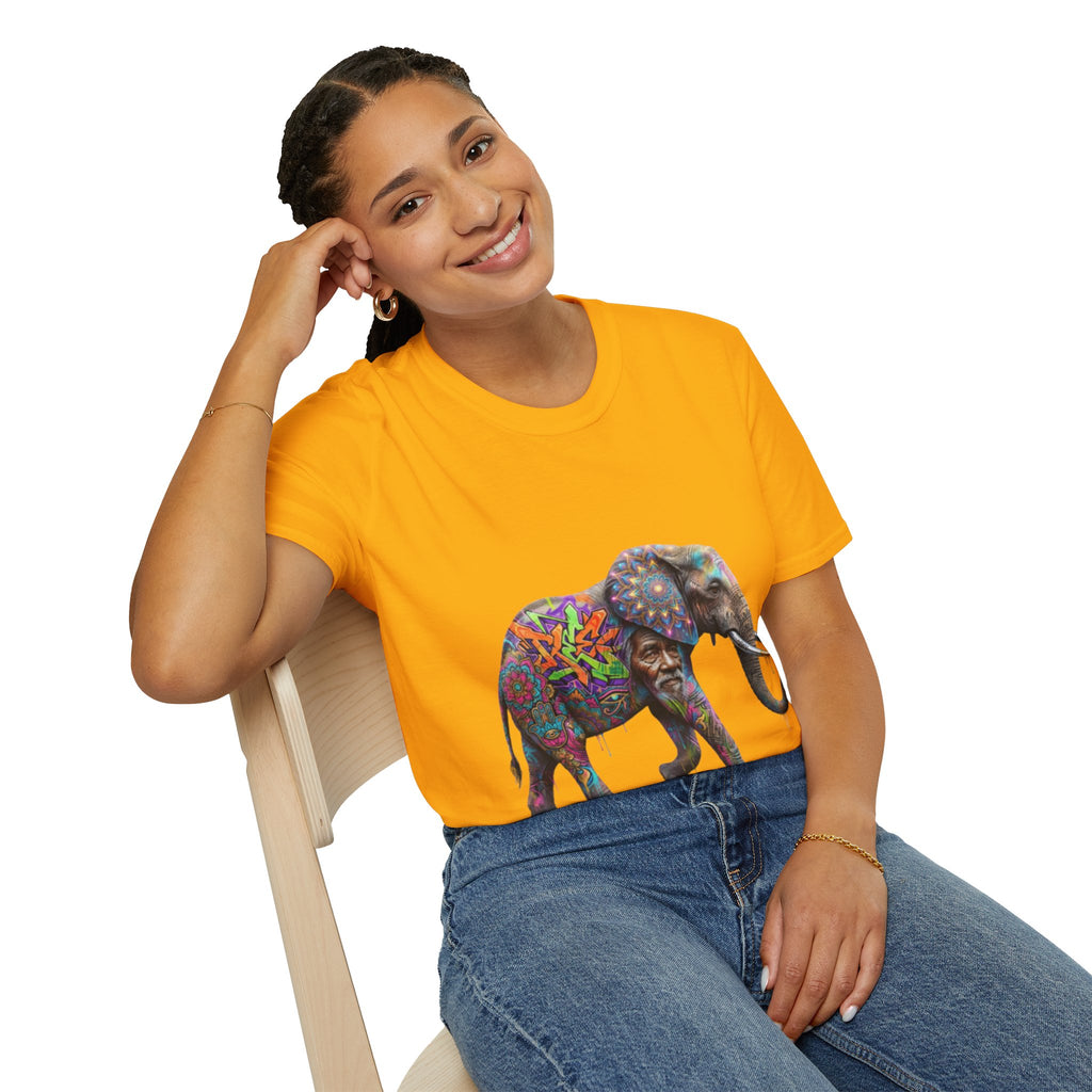 Vibrant Urban Elephant Streetwear Tee - Unisex