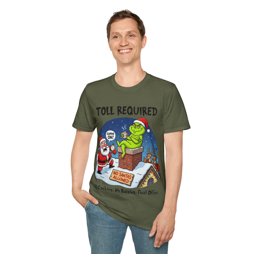Santa Blocked by Grinch Tee | Funny Grinch Christmas T-shirt