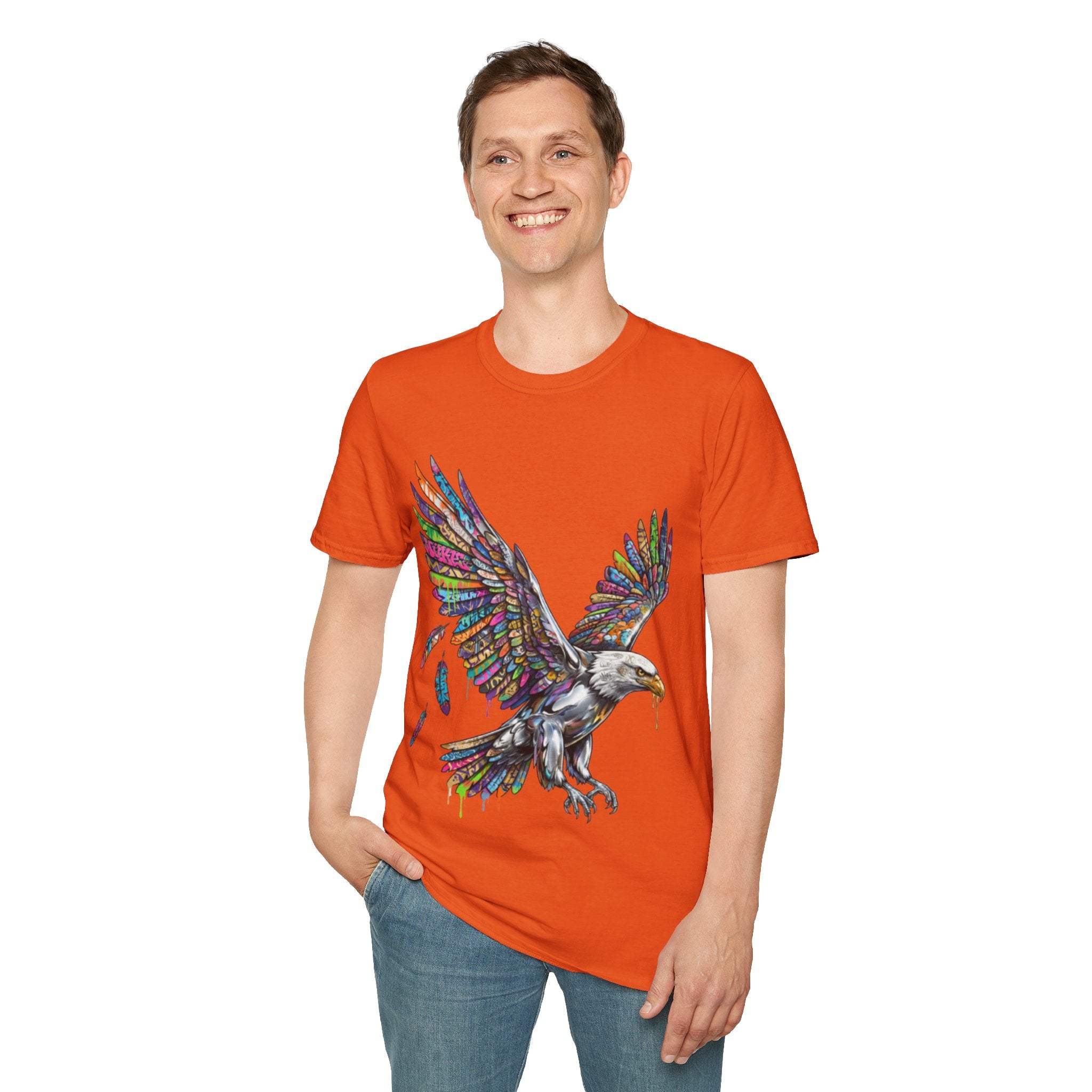 Vibrant Urban Eagle T-Shirt - Bold Streetwear Design