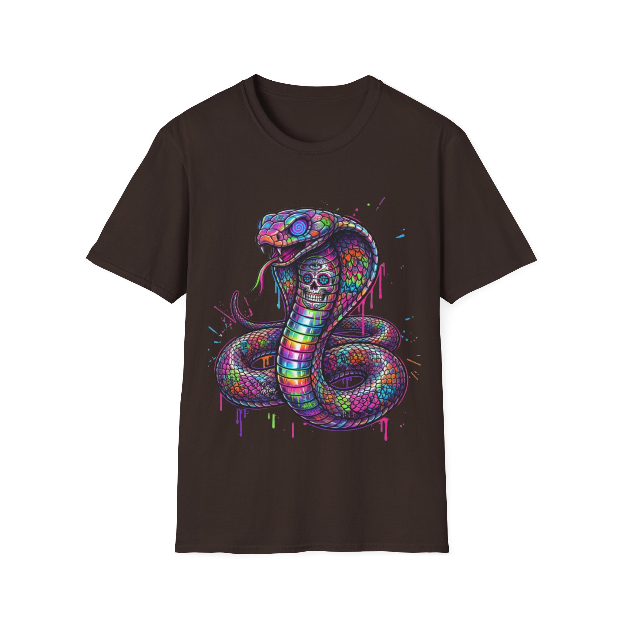Vibrant Urban Snake Skull T-Shirt - Trendy Streetwear