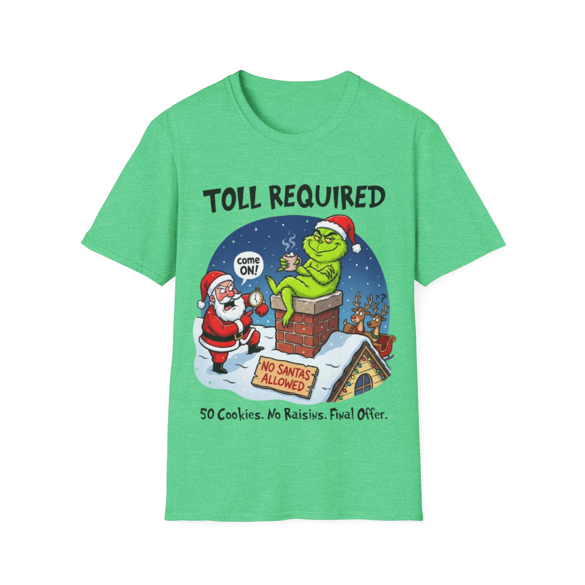 Santa Blocked by Grinch Tee | Funny Grinch Christmas T-shirt