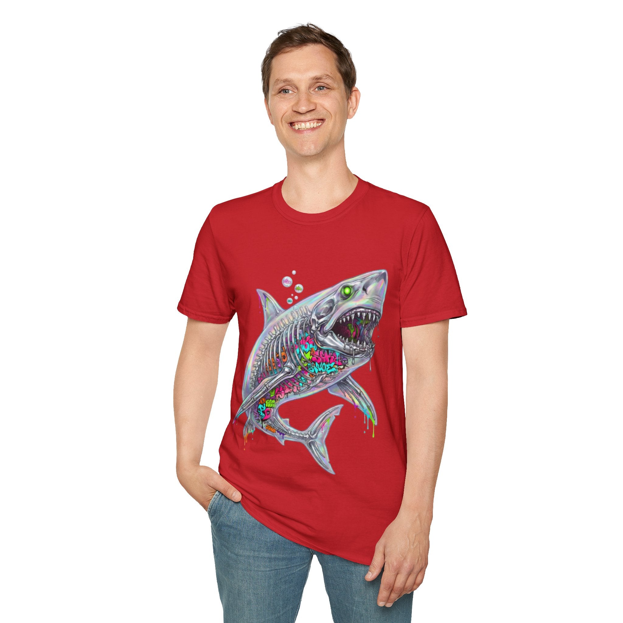 Iridescent Shark Streetwear T-Shirt - Urban Style