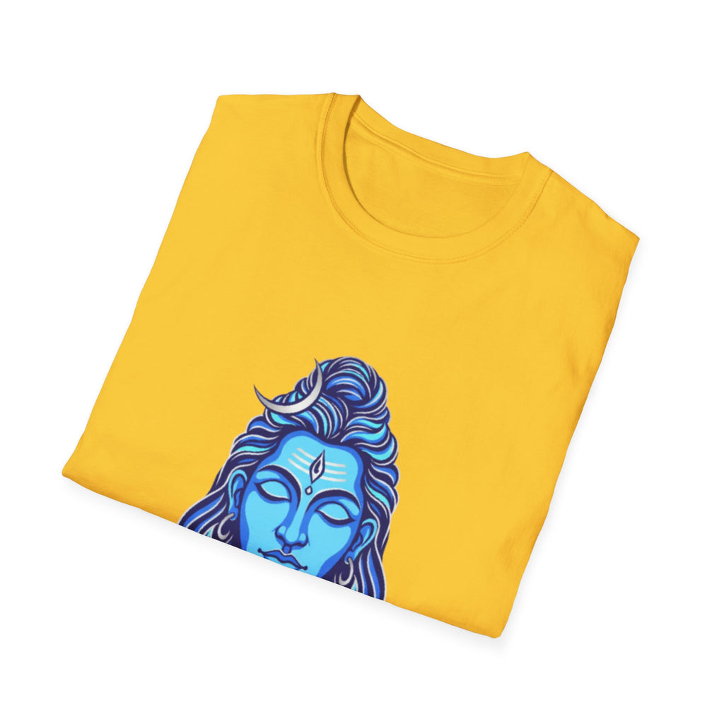 Mahadev Face on Water T-Shirt - Blue Divine Magic