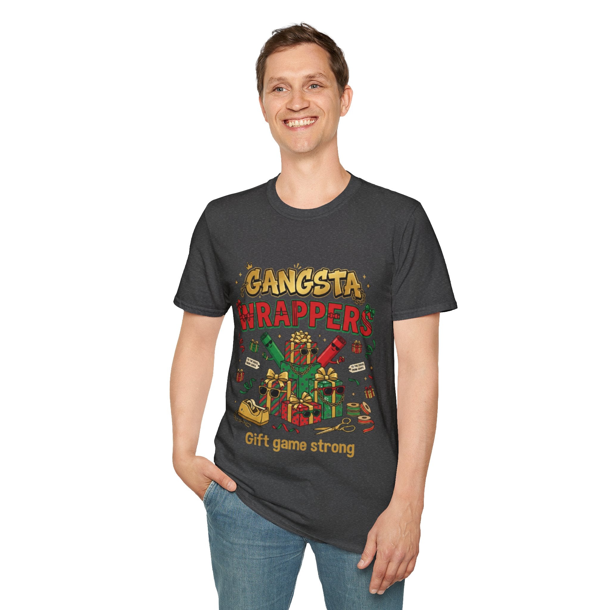 Gangsta Wrappers Crew T-shirt | Funny Christmas Matching Tee