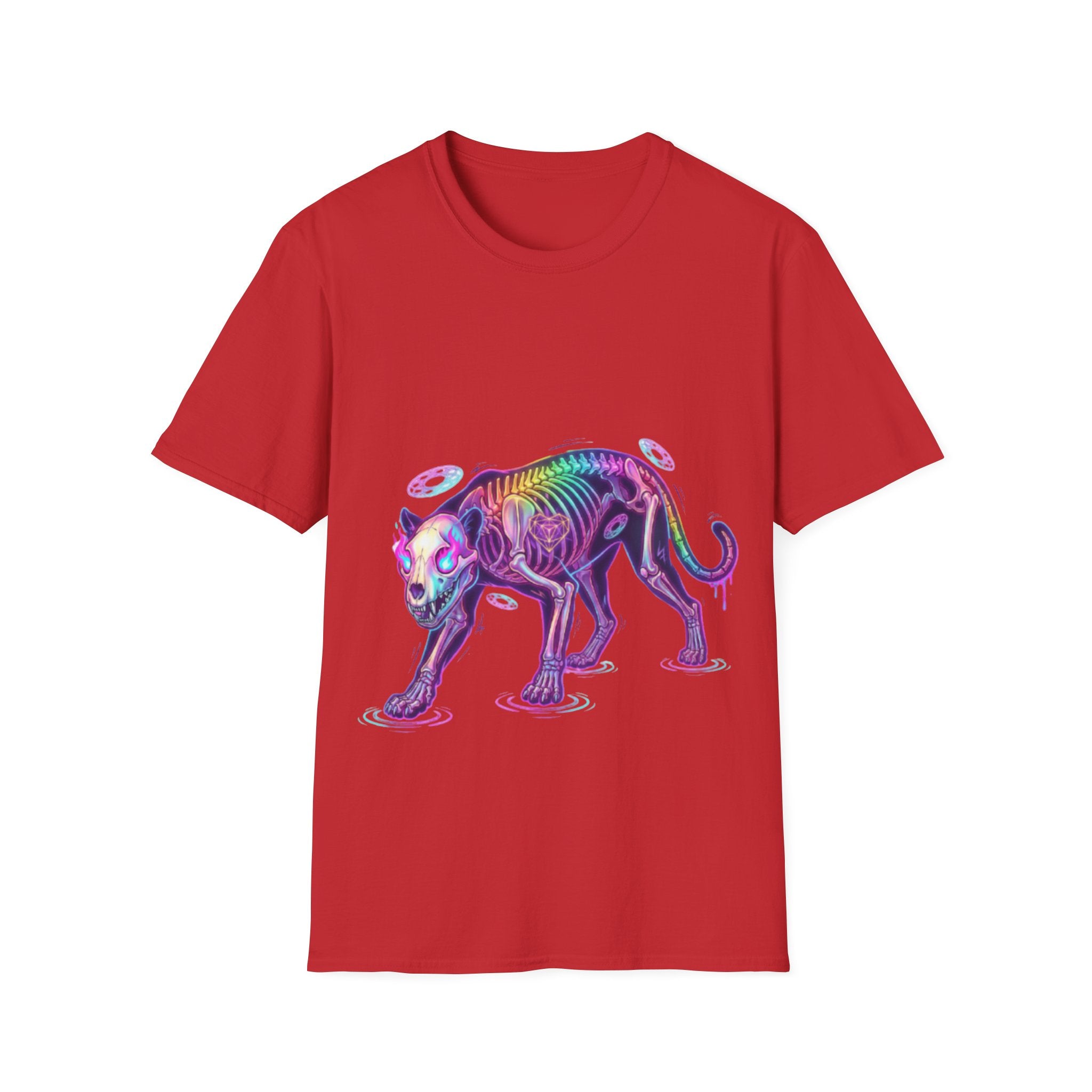 Neon Skeleton Panther Tee - Trendy Urban Streetwear