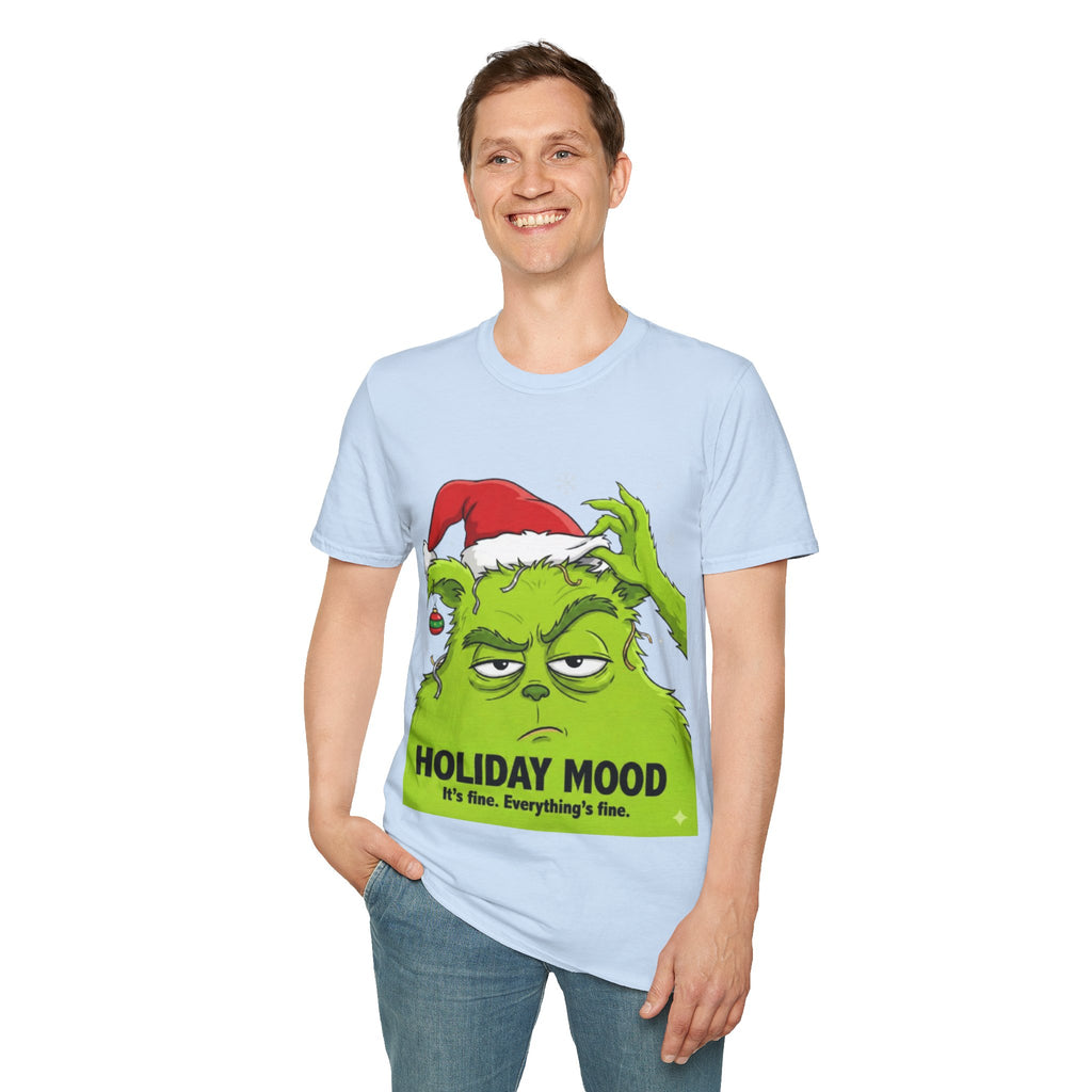 Grinch Holiday Mood T-shirt | Sarcastic Grinch Christmas Tee