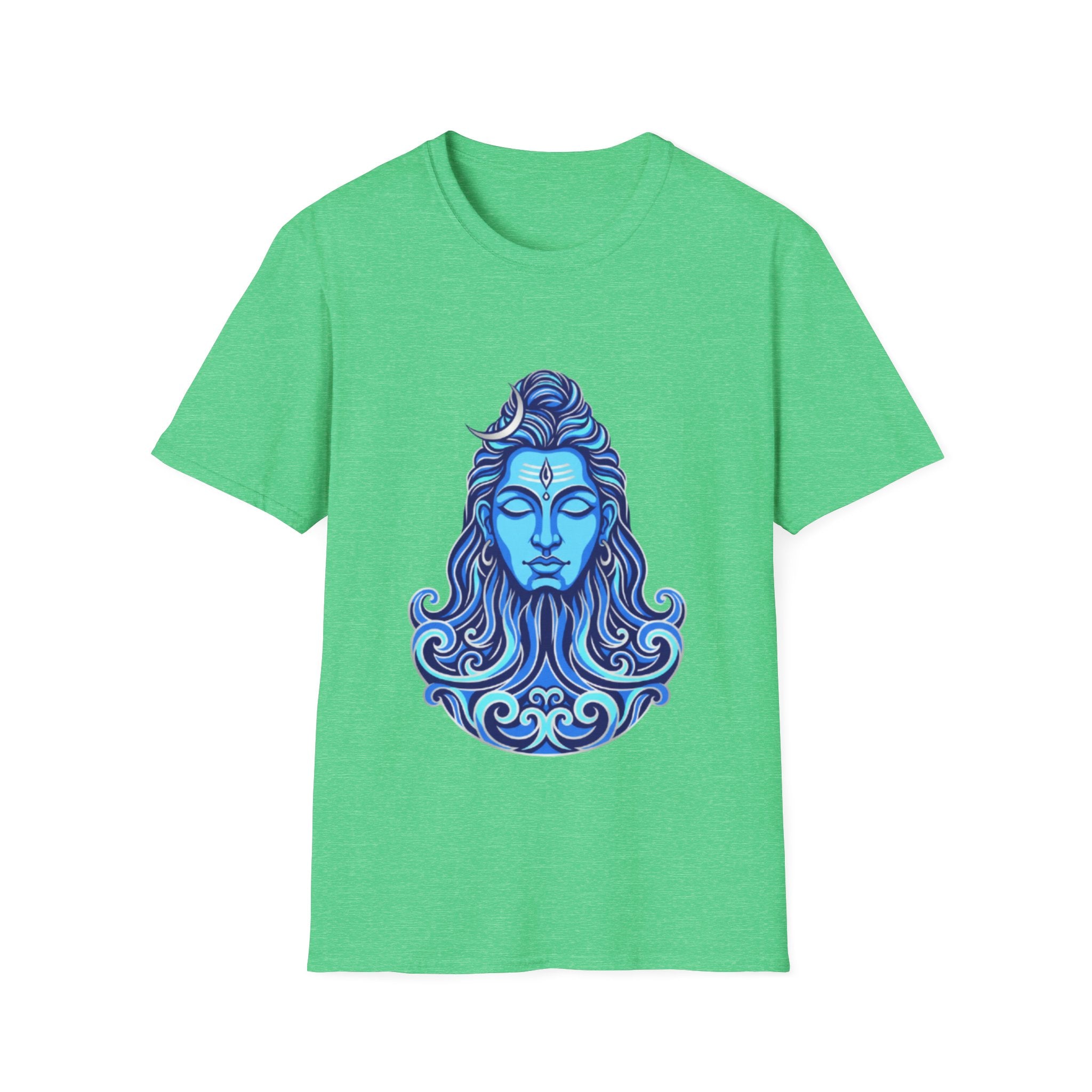Mahadev Face on Water T-Shirt - Blue Divine Magic