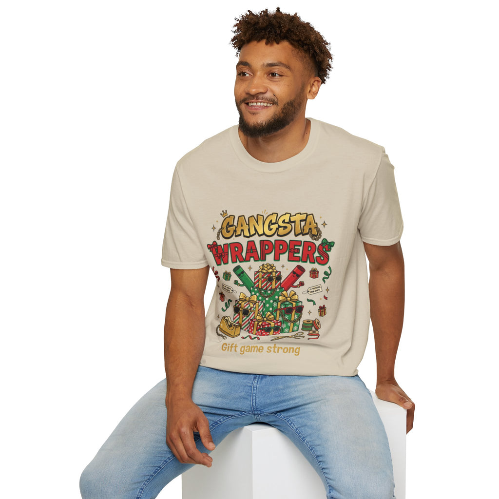 Gangsta Wrappers Crew T-shirt | Funny Christmas Matching Tee