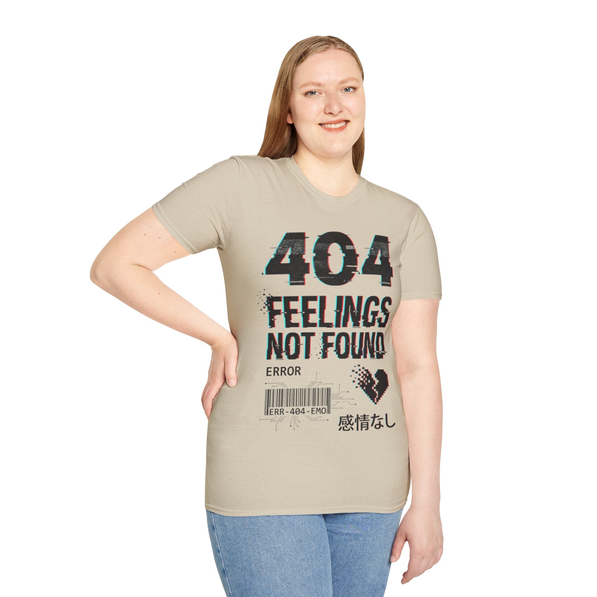 Urban Streetwear '404 Feelings' Glitch T-Shirt