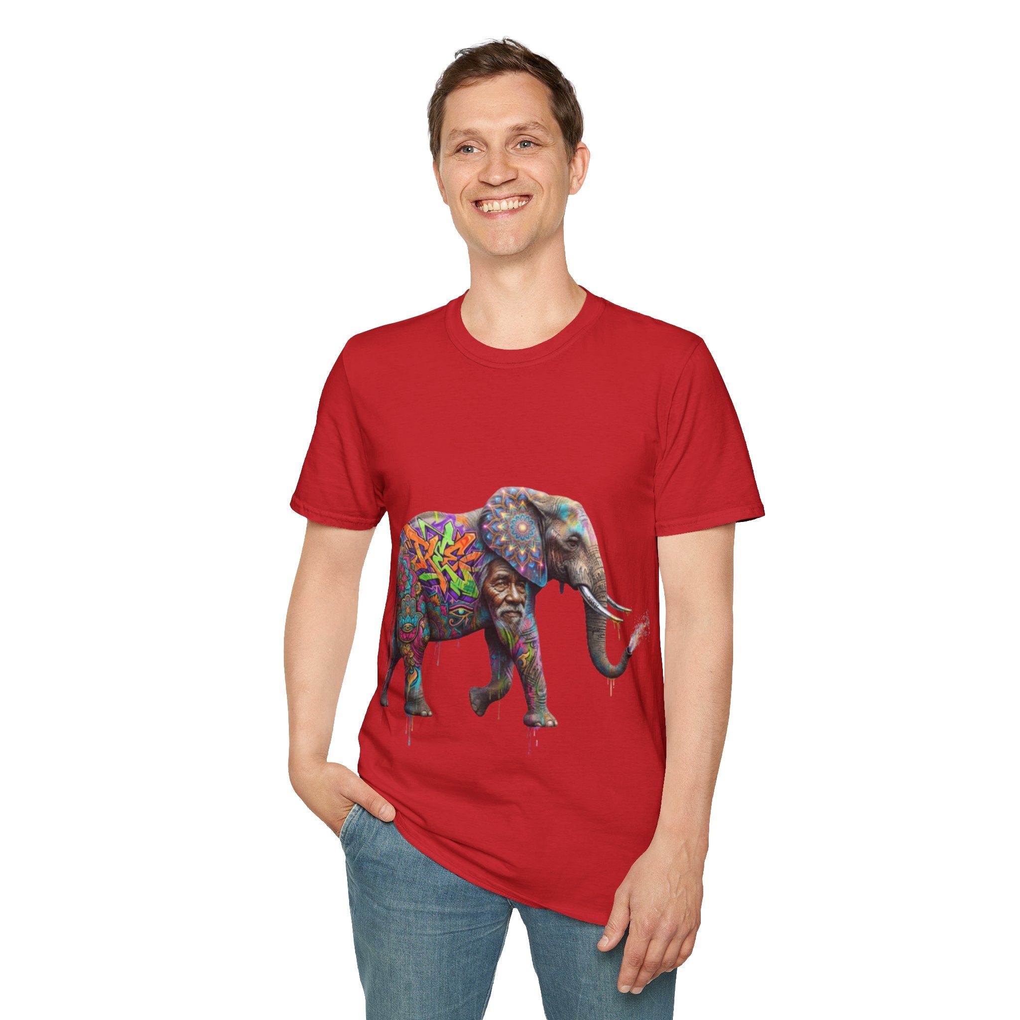 Vibrant Urban Elephant Streetwear Tee - Unisex
