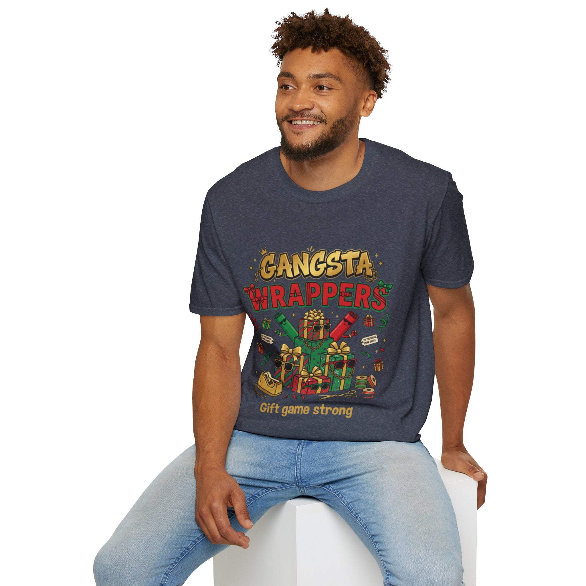 Gangsta Wrappers Crew T-shirt | Funny Christmas Matching Tee