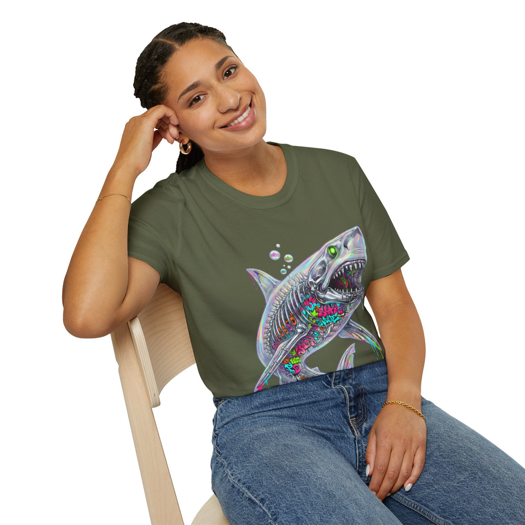Iridescent Shark Streetwear T-Shirt - Urban Style
