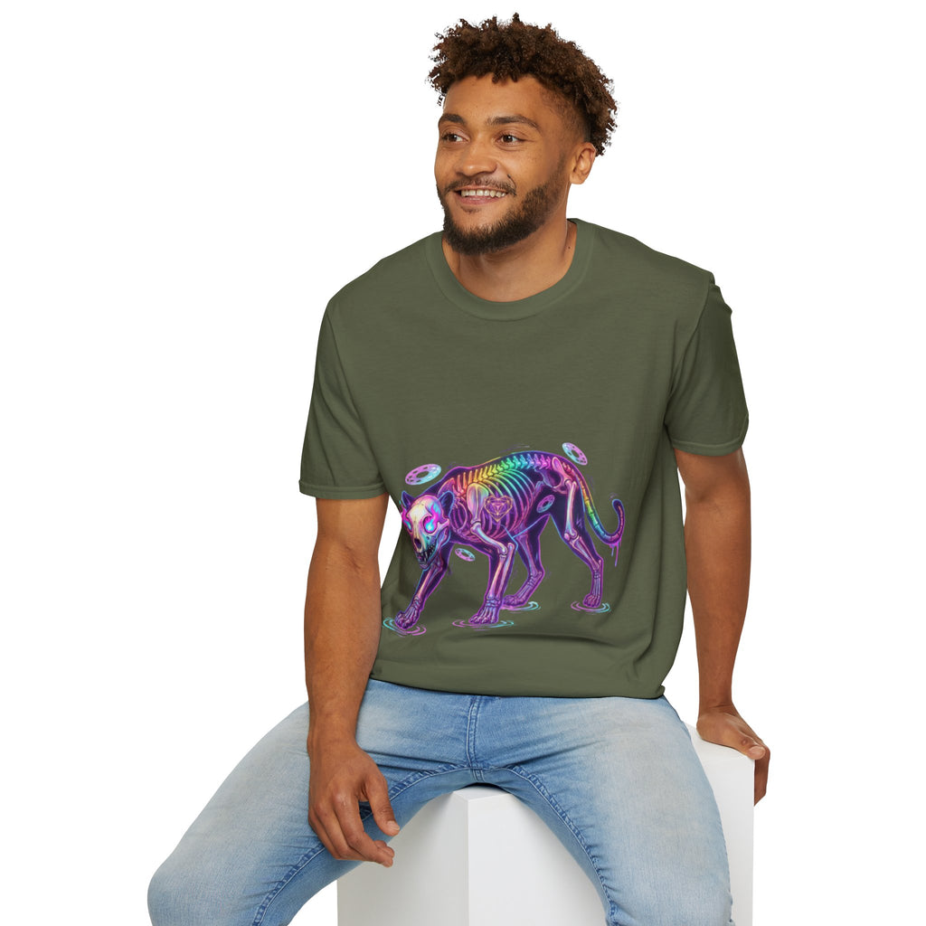 Neon Skeleton Panther Tee - Trendy Urban Streetwear