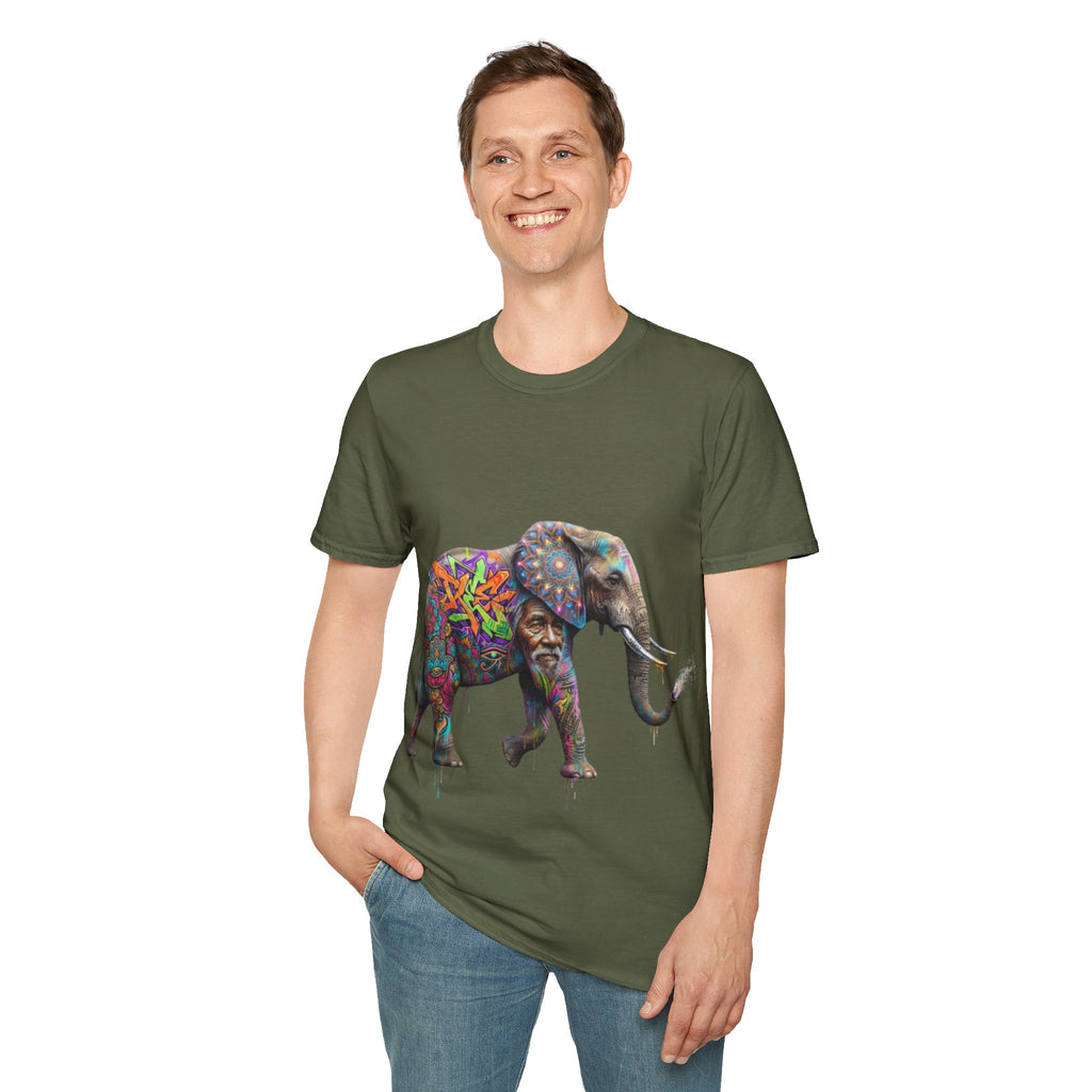 Vibrant Urban Elephant Streetwear Tee - Unisex