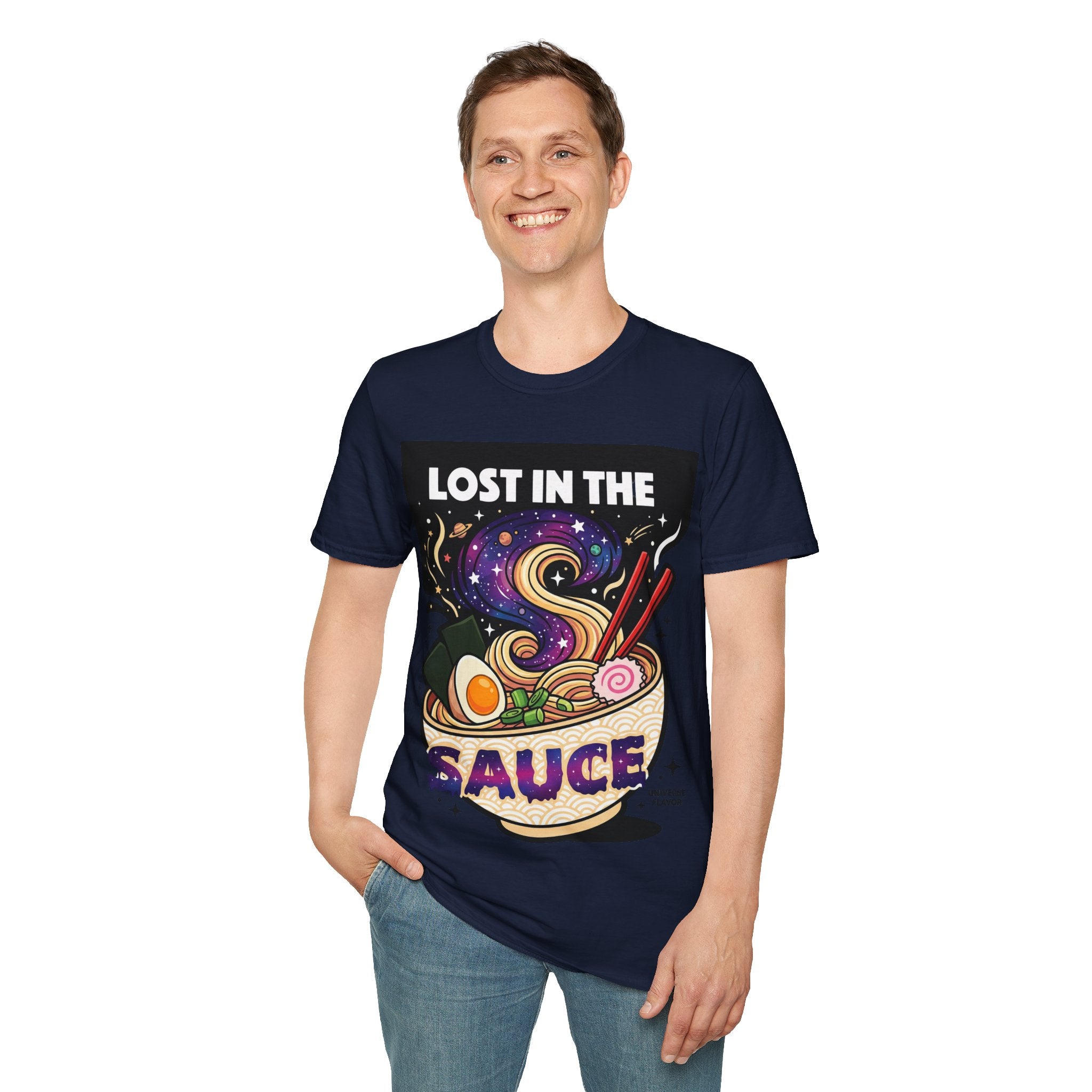 Lost in the Sauce Ramen Graphic Tee | Cosmic Noodle Bowl Streetwear Shirt