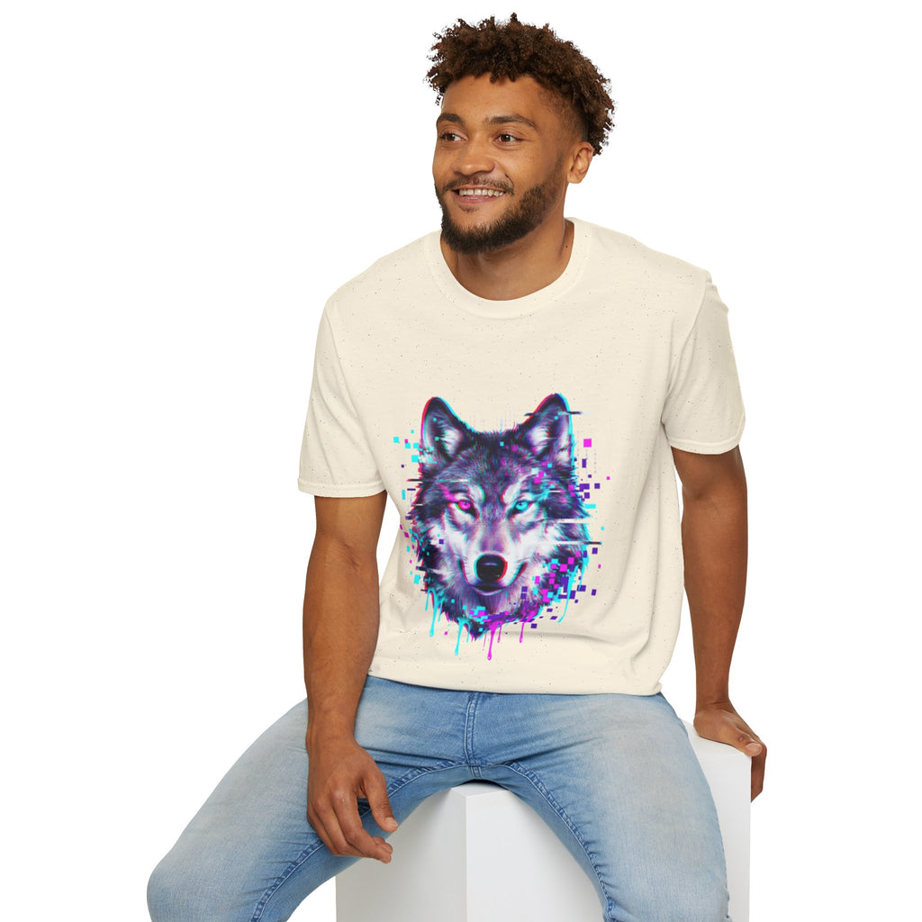 Urban Glitch Wolf Tee - Trendy Streetwear Vibes