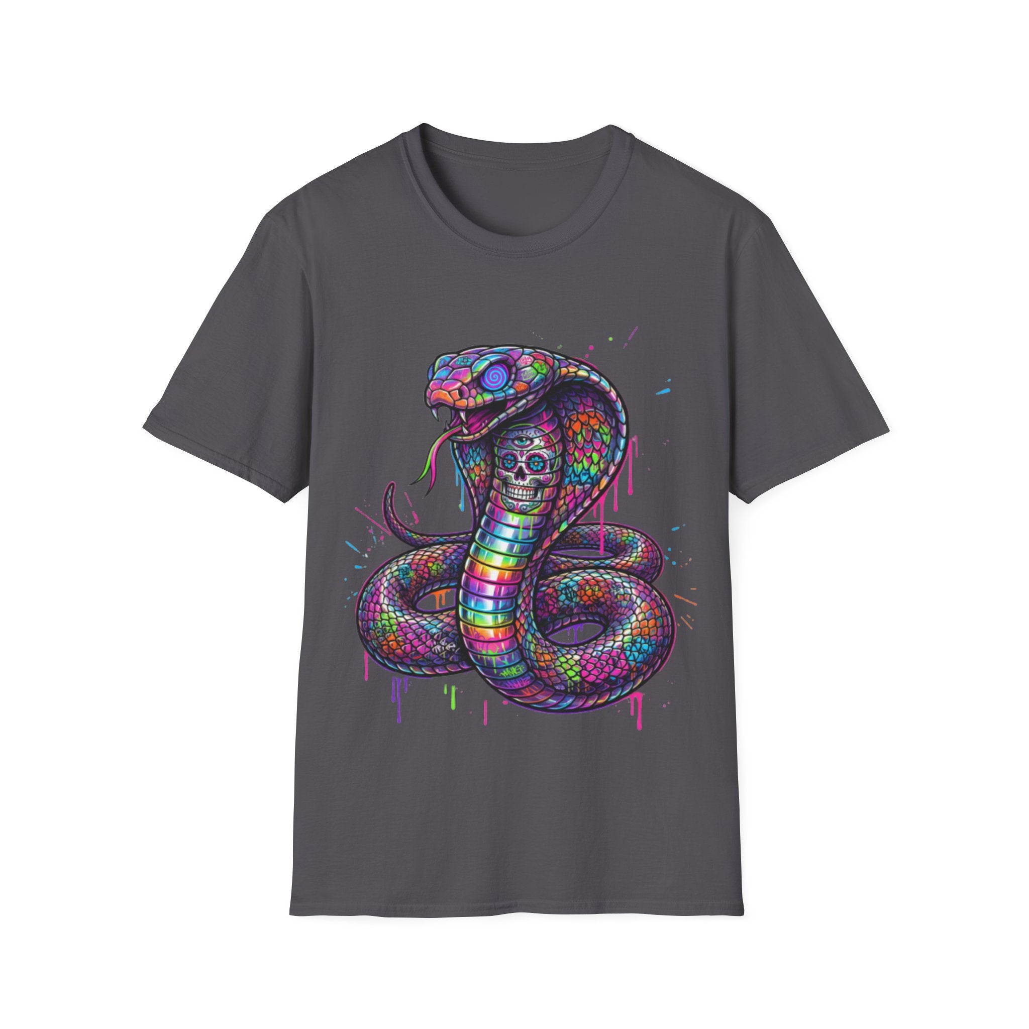 Vibrant Urban Snake Skull T-Shirt - Trendy Streetwear