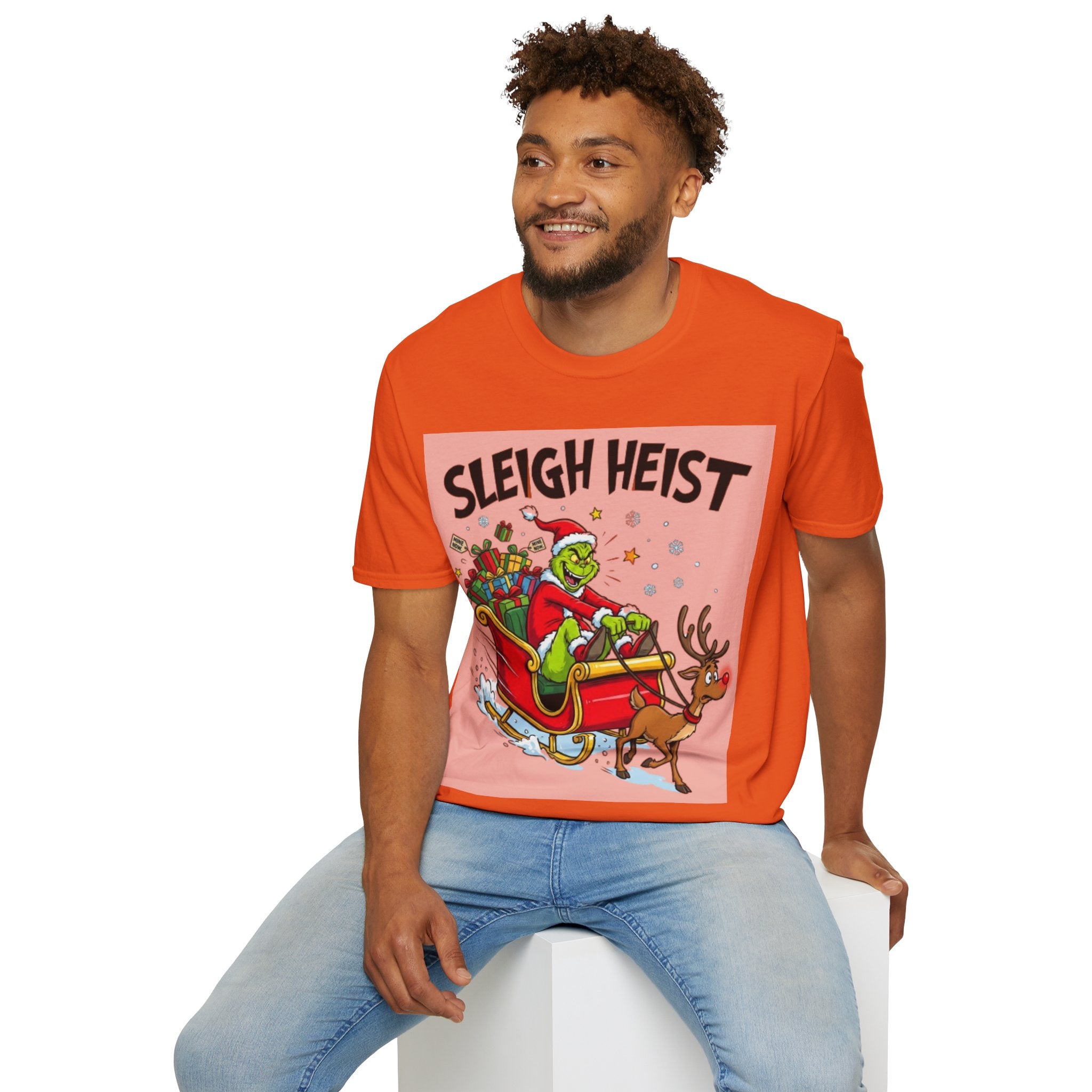 Grinch Sleigh Heist Tee | Funny Grinch Christmas Chaos T-shirt