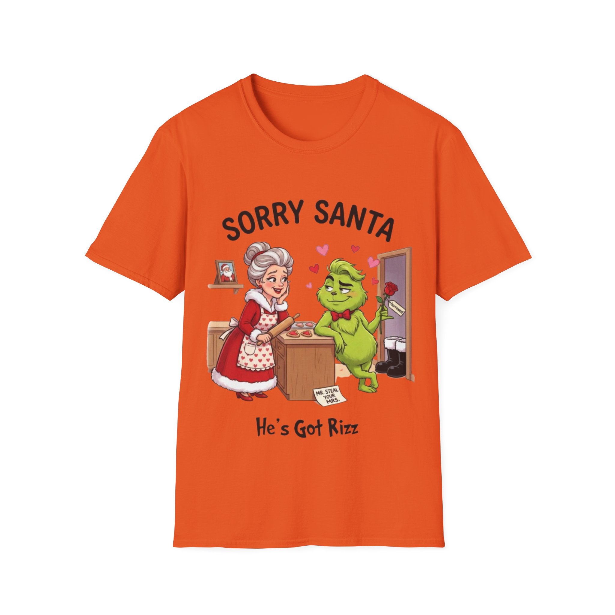 Grinch Rizz T-shirt | Funny Mrs. Claus Christmas Tee