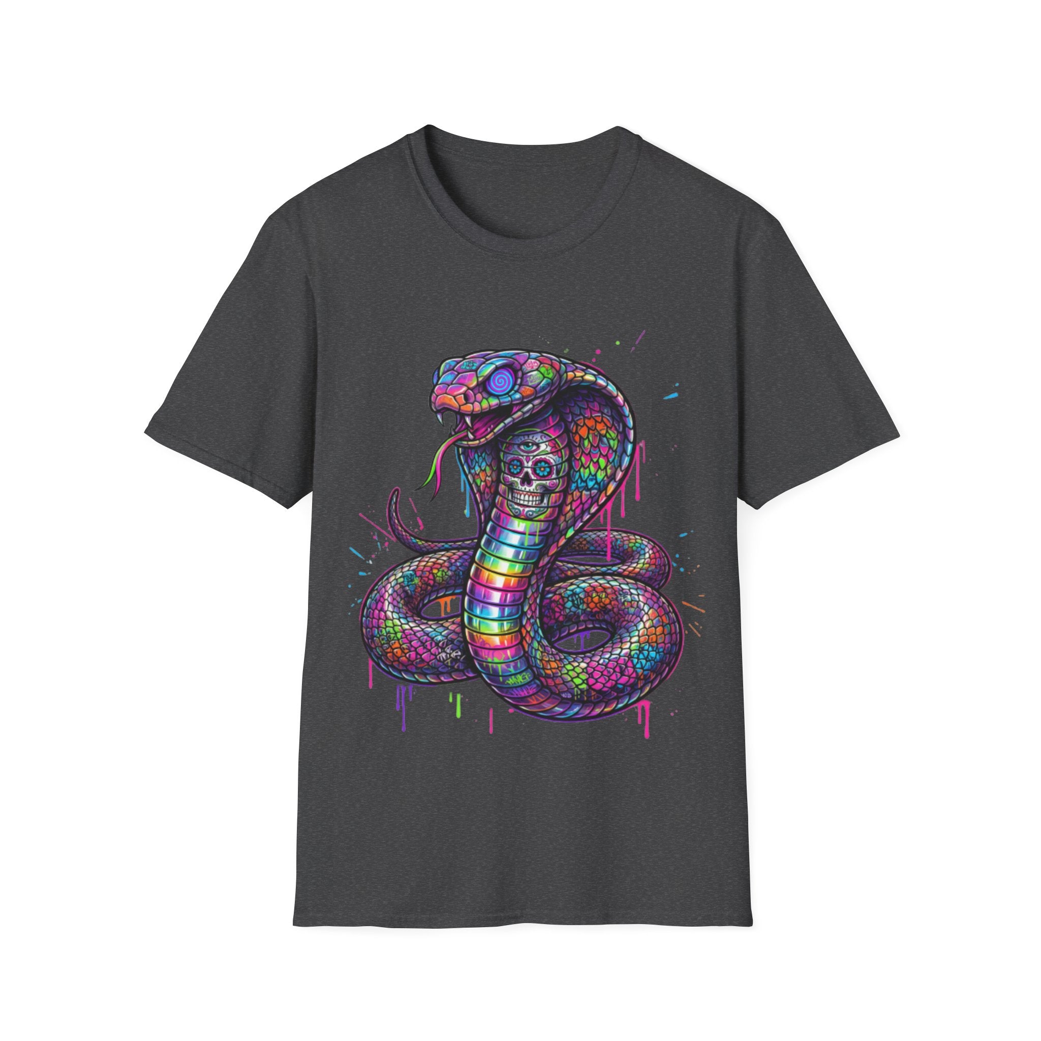 Vibrant Urban Snake Skull T-Shirt - Trendy Streetwear