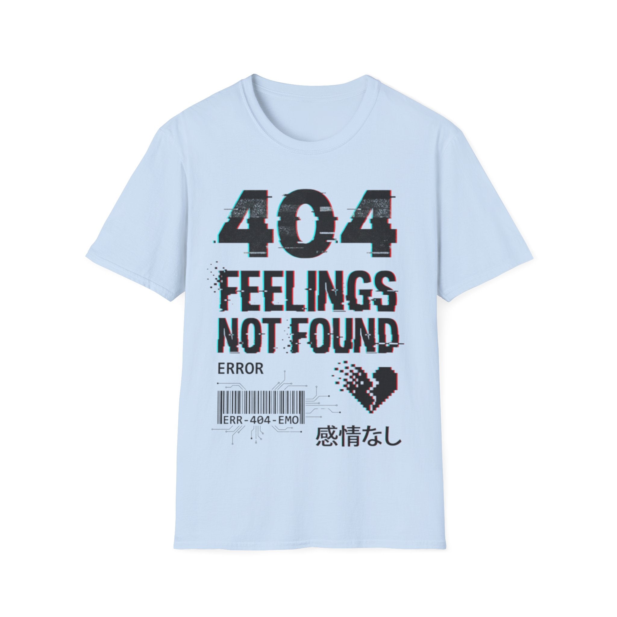 Urban Streetwear '404 Feelings' Glitch T-Shirt