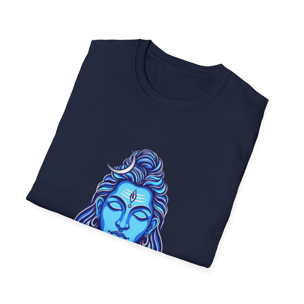 Mahadev Face on Water T-Shirt - Blue Divine Magic