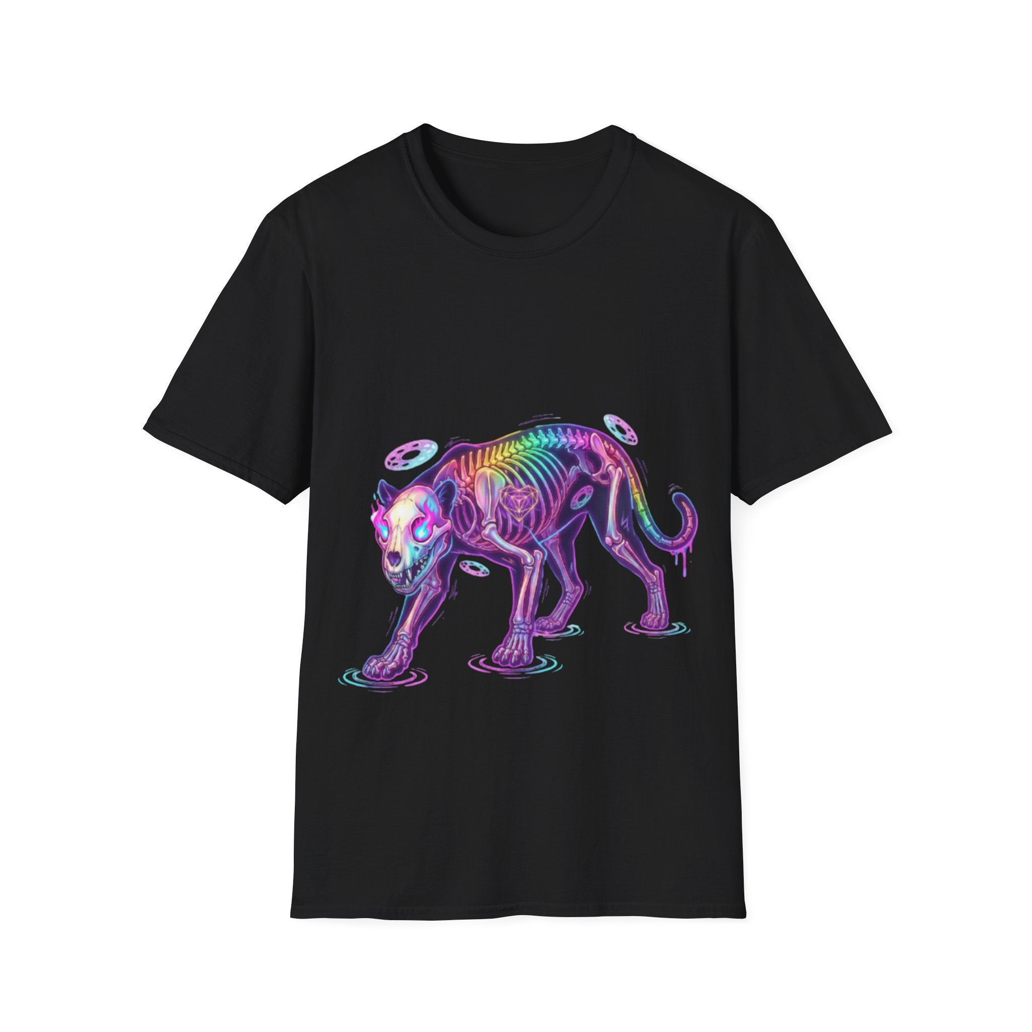 Neon Skeleton Panther Tee - Trendy Urban Streetwear