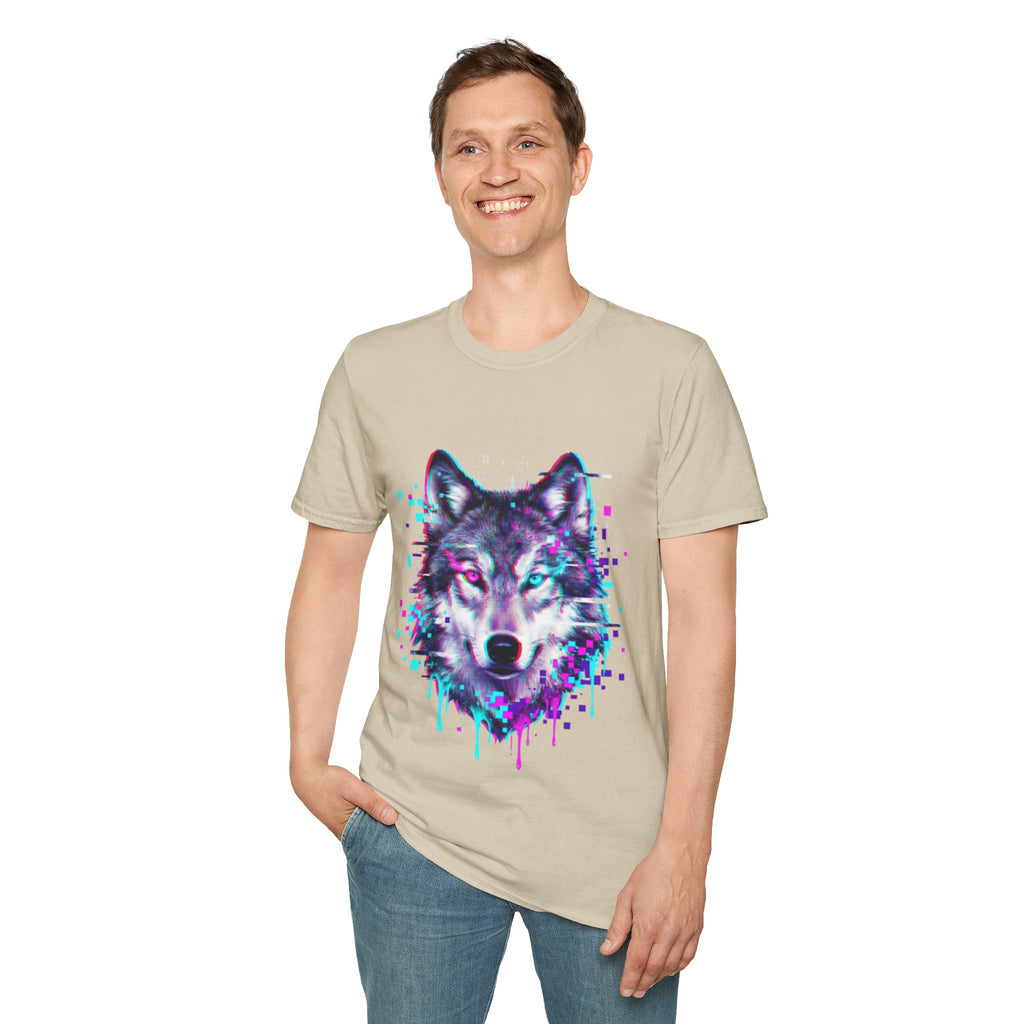 Urban Glitch Wolf Tee - Trendy Streetwear Vibes