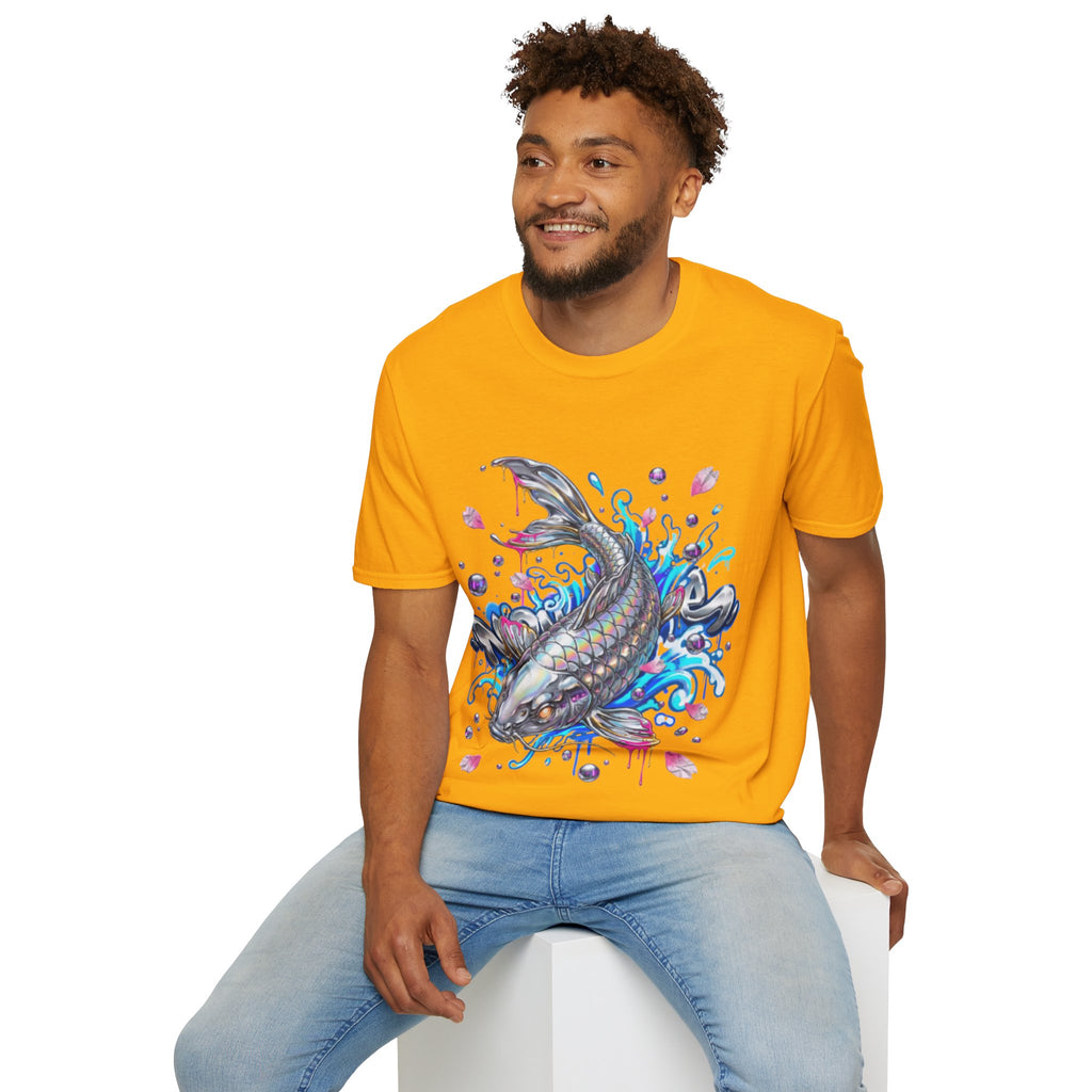 Trendy Holographic Koi T-Shirt for Urban Streetwear