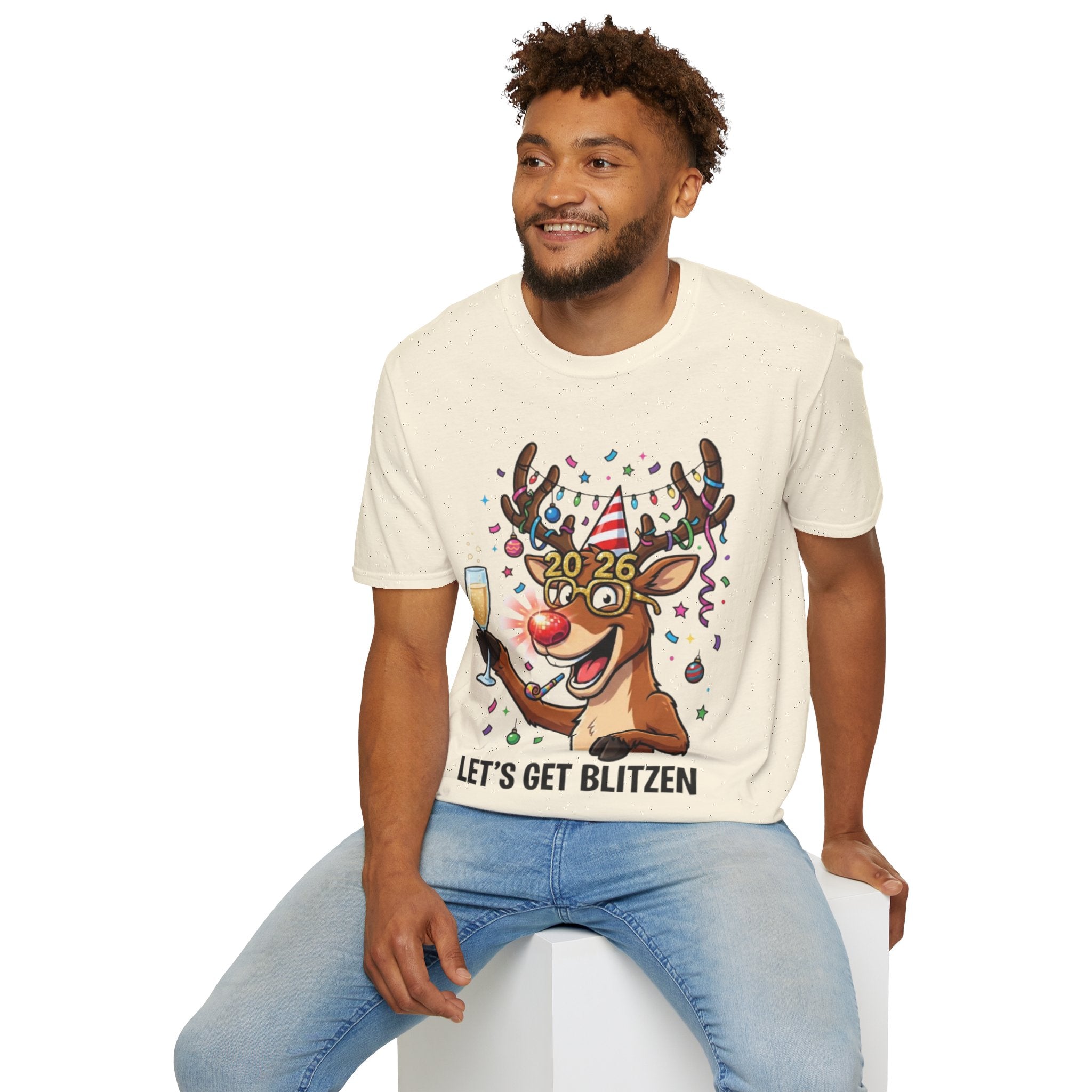 Party Reindeer 2026 T-shirt | Funny New Year Graphic Tee